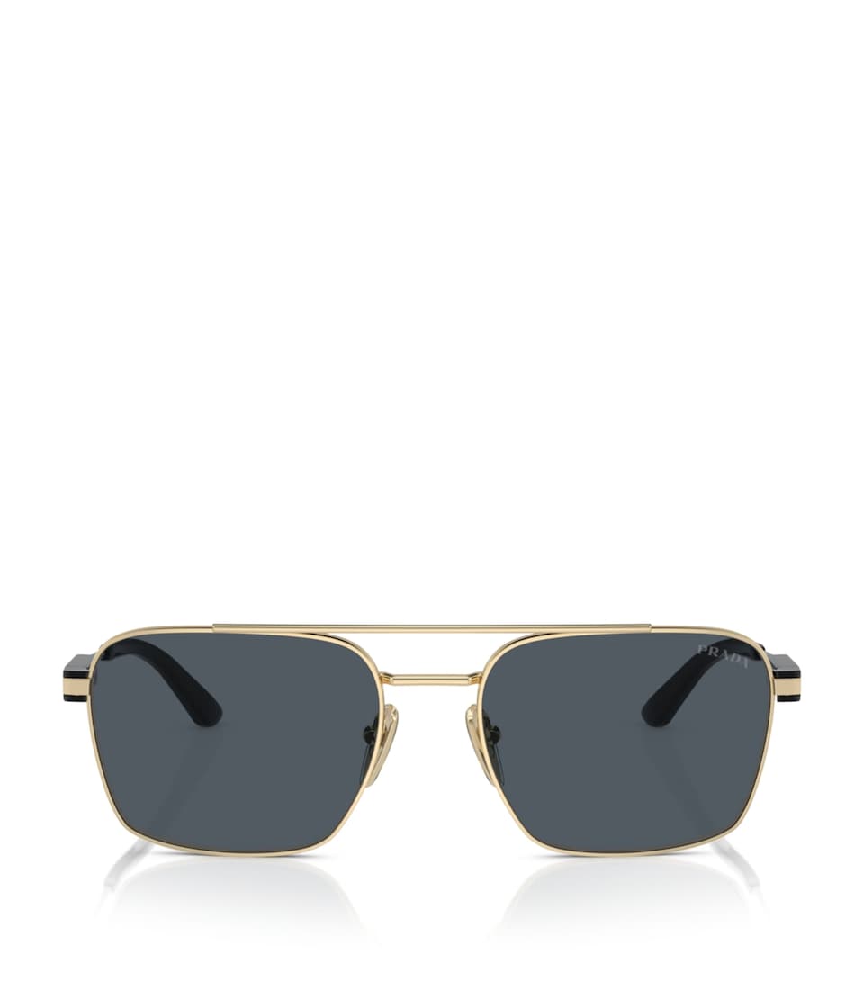 Prada Metal Pillow Sunglasses Gold