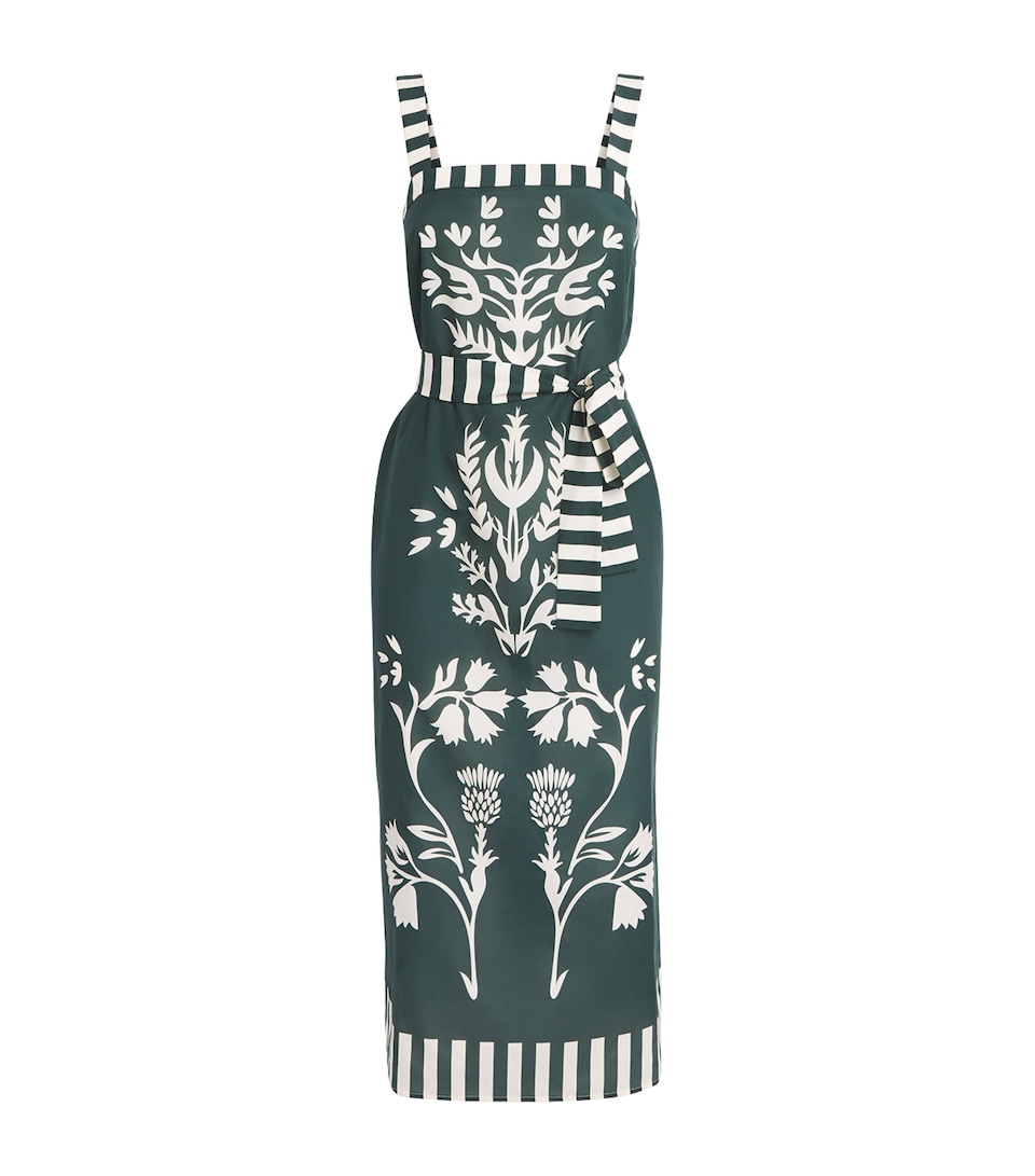 Eres Womens Cotton-Silk Lakshya Midi Dress Scarabee/pan