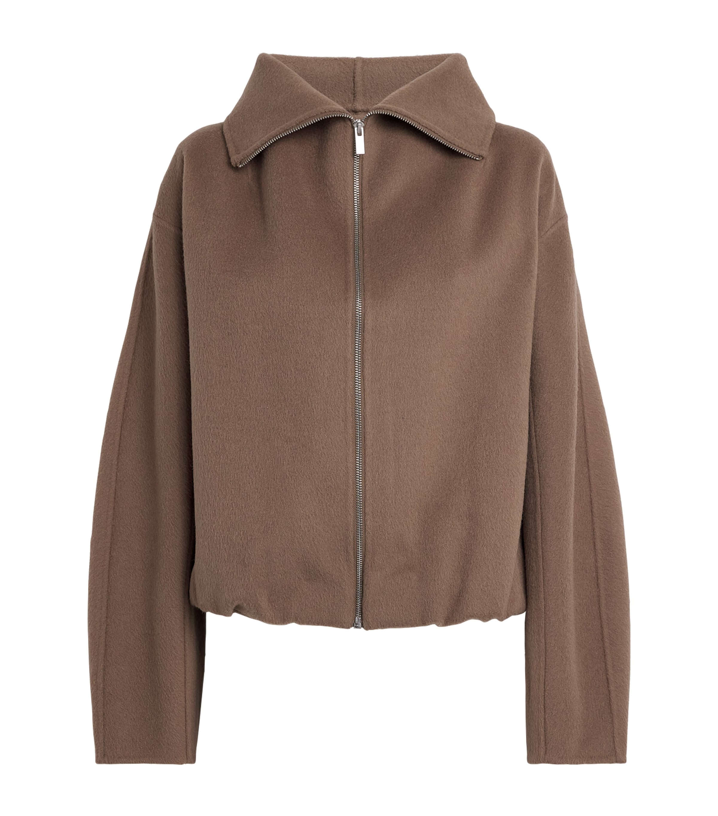 Almada Label Womens Wool Funnel-Neck Lindy Coat Tan