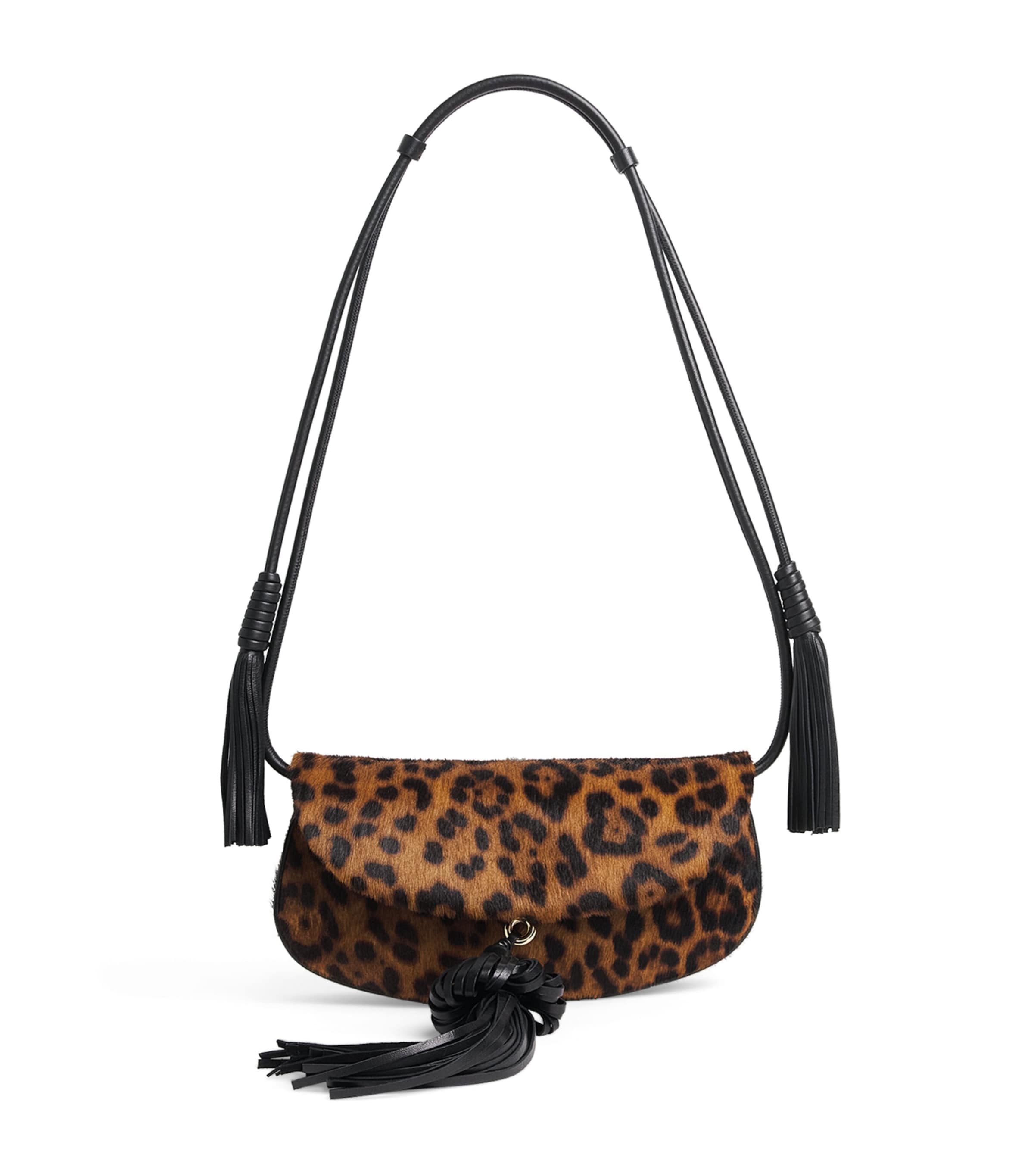 Ulla Johnson Calf Hair Paloma Shoulder Bag Leopard