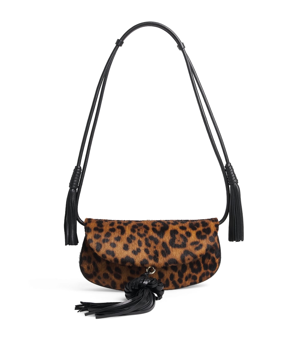 Ulla Johnson Calf Hair Paloma Shoulder Bag Leopard