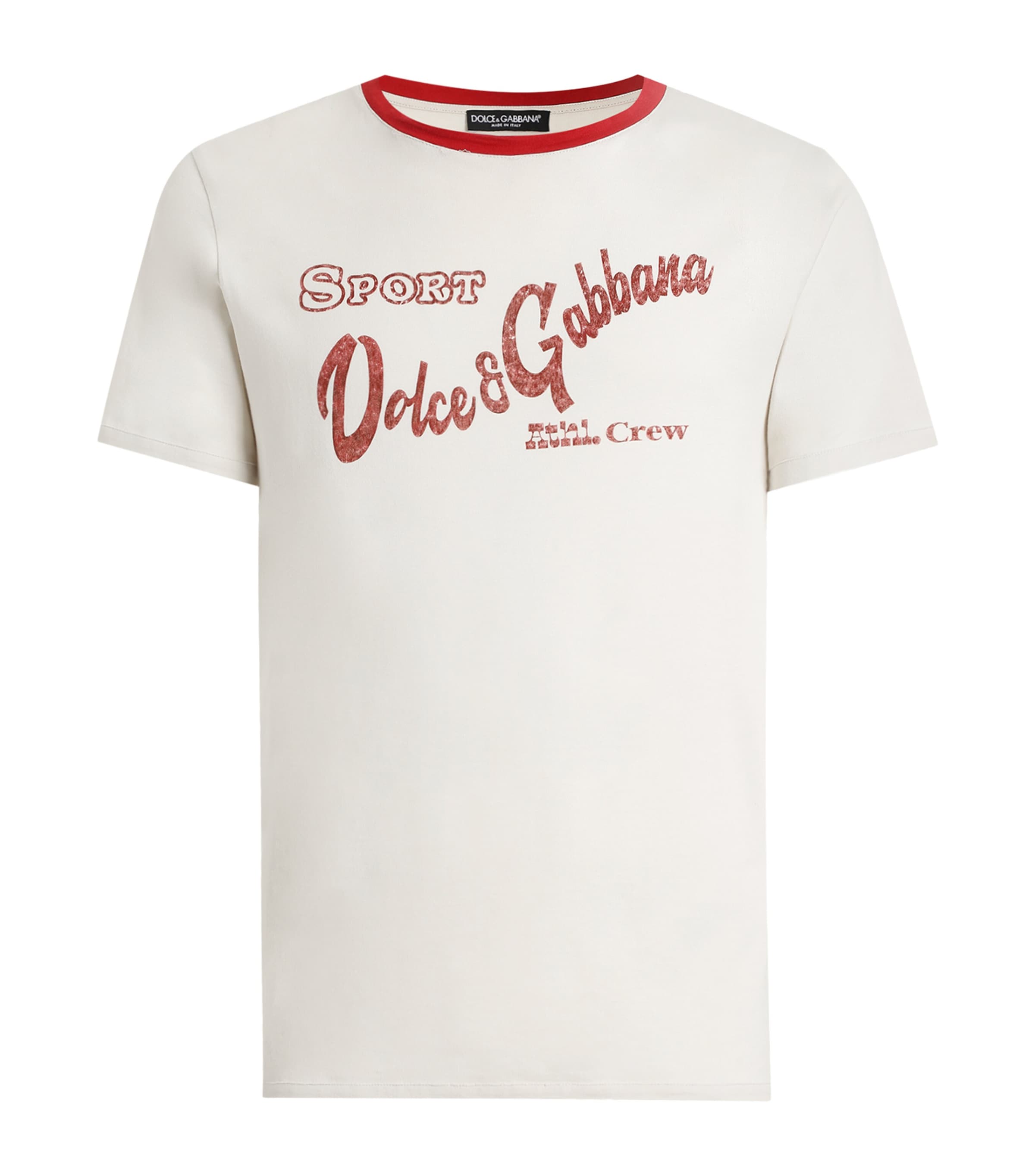 Dolce&Gabbana Mens Cotton Retro T-Shirt Medium Parchme