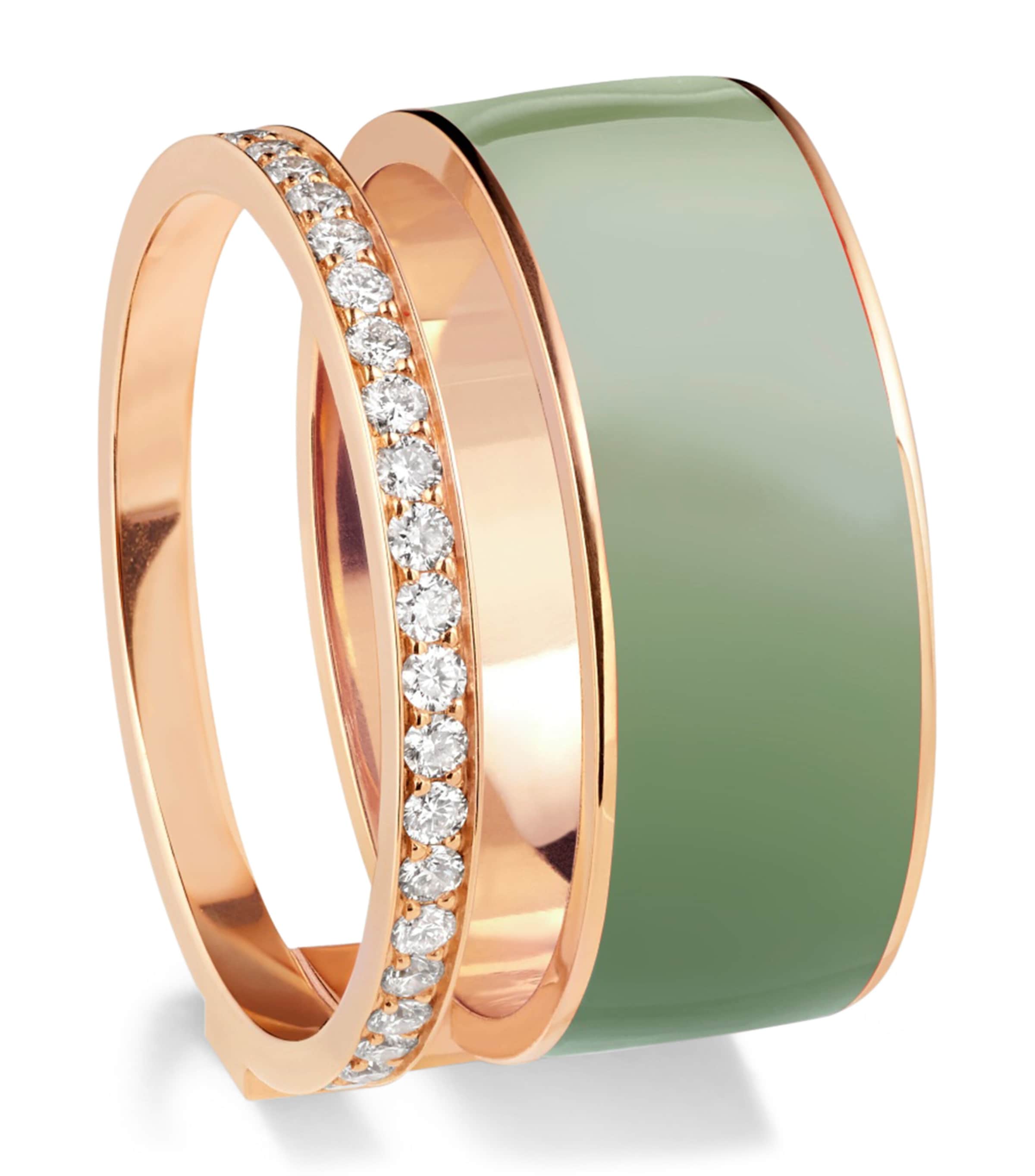 Repossi Rose Gold and Diamond Lacquer Berbere Ring Pink Gold