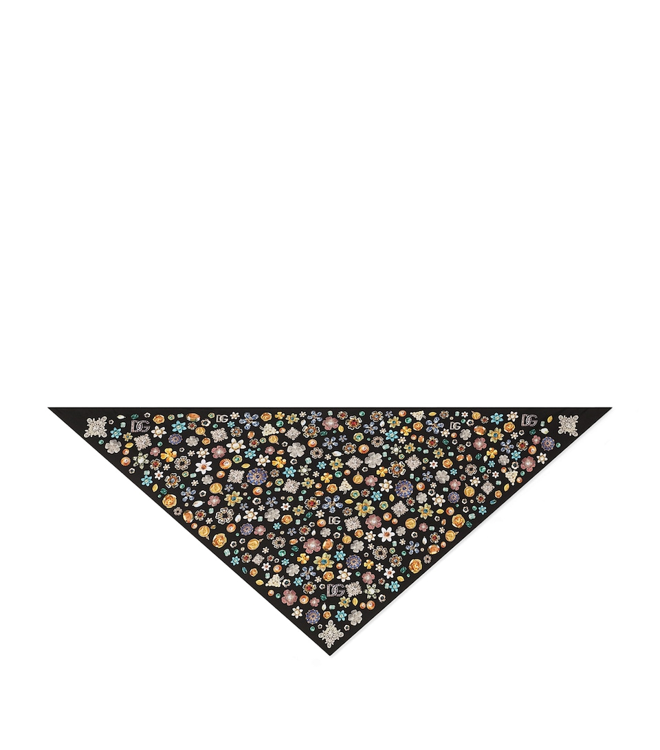 Silk Jewellery Print Triangle Scarf