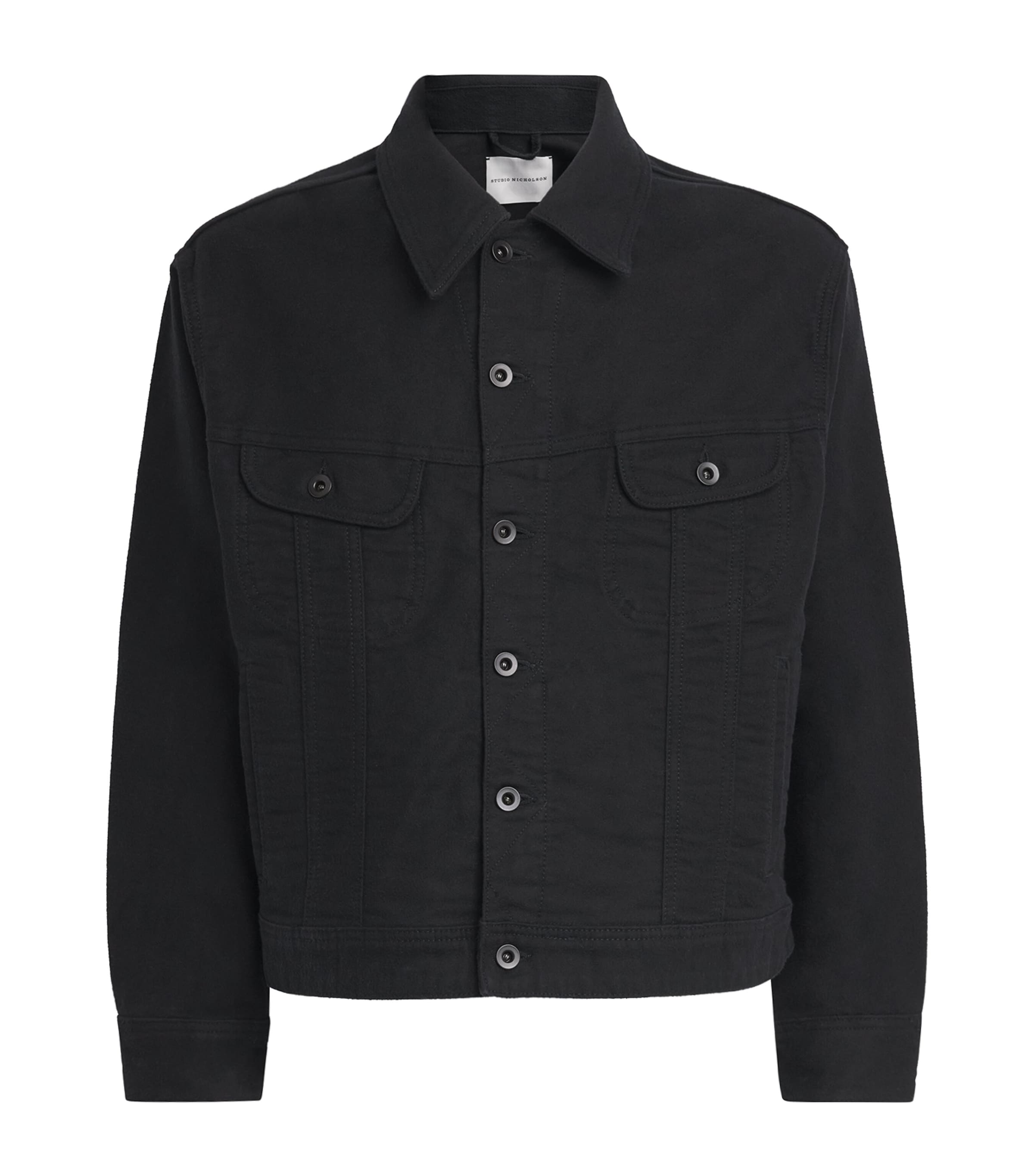 Studio Nicholson Mens Moleskin Derby Jacket Black