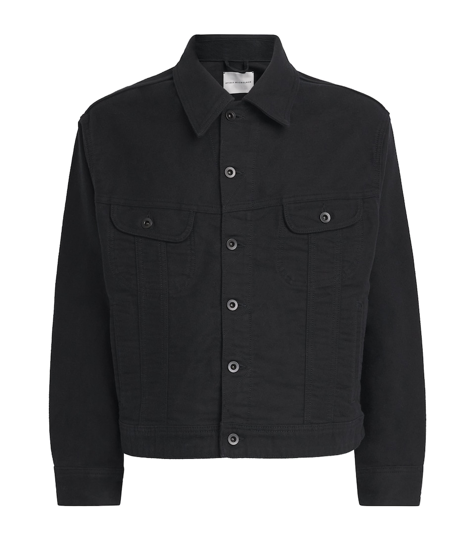 Studio Nicholson Mens Moleskin Derby Jacket Black