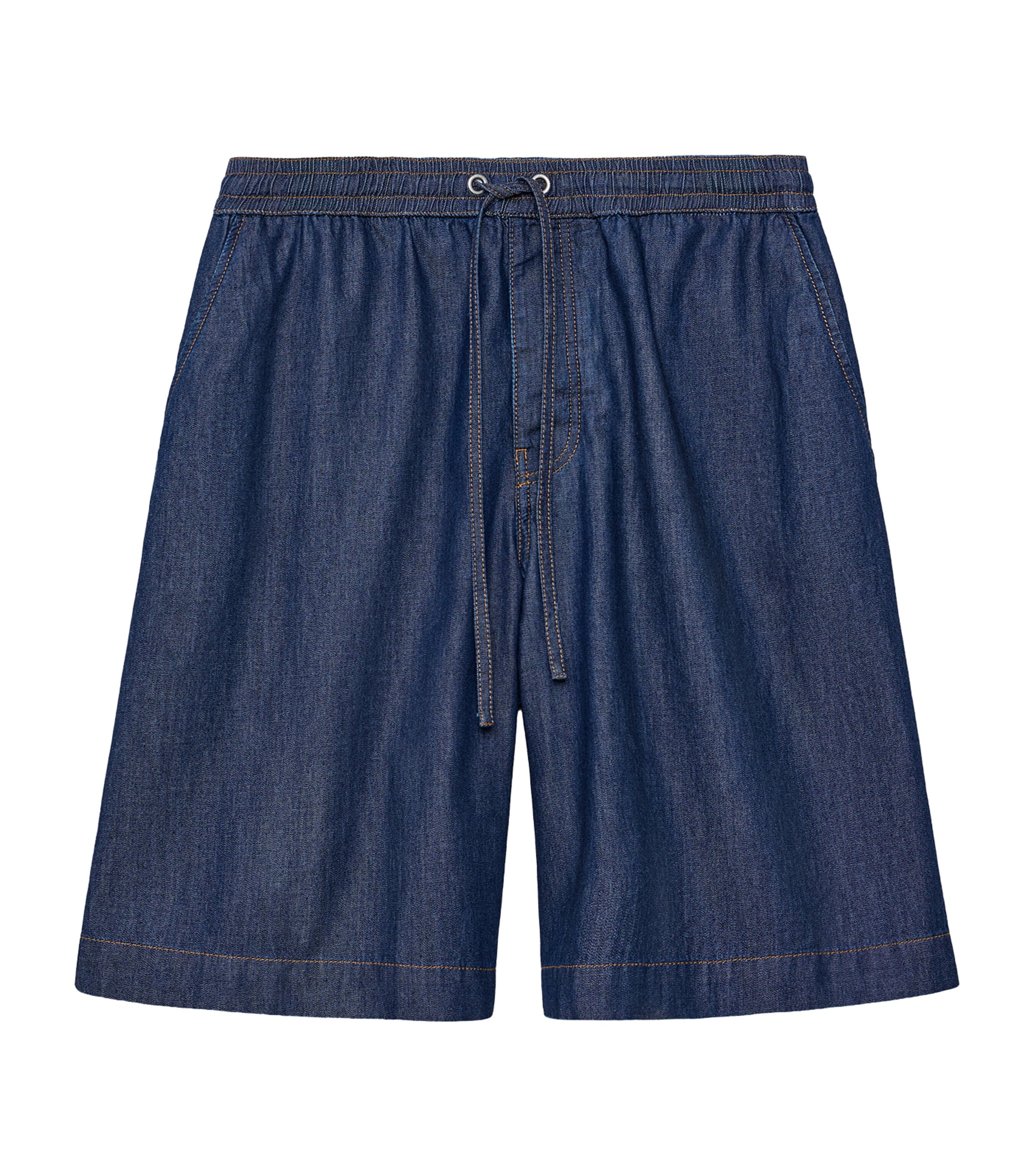 LOEWE Mens Drawstring Denim Shorts Denim Blue