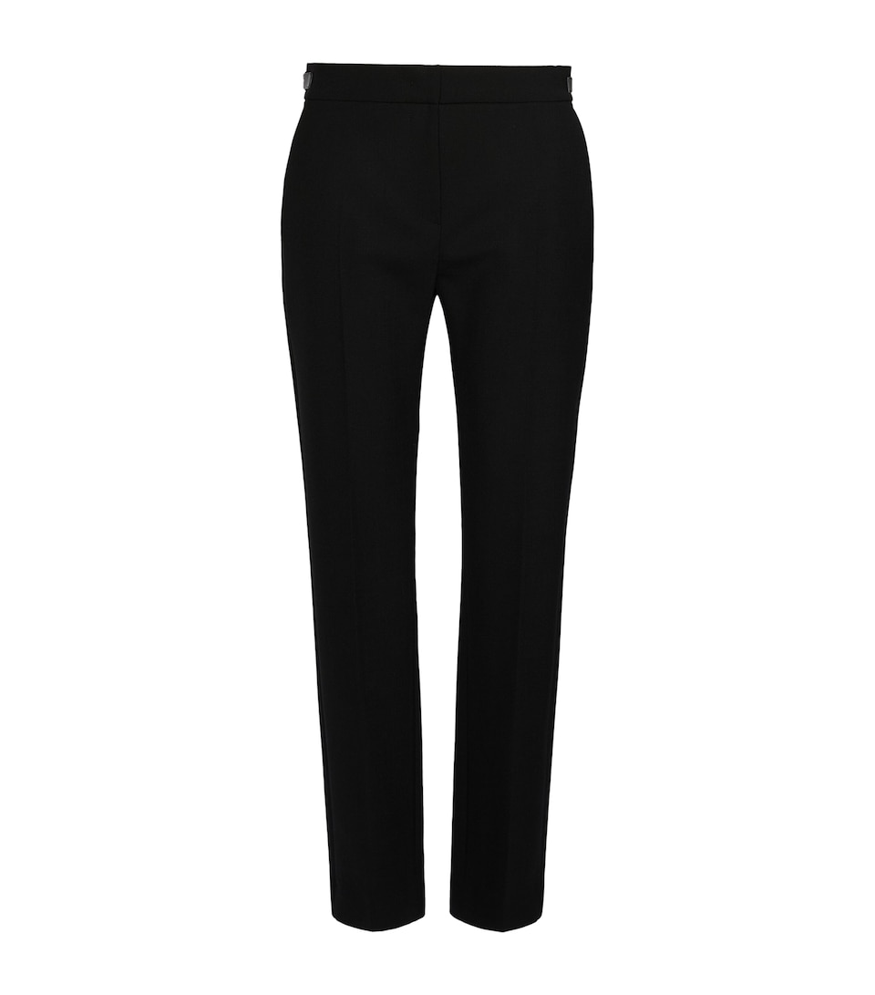 Max Mara Womens Wool-Blend Cropped Trousers Black