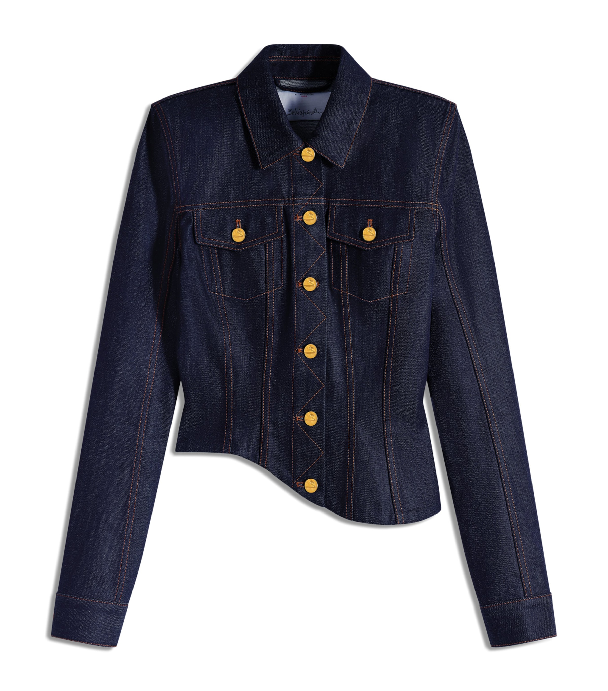 Schiaparelli Womens Denim Wave Jacket Blue