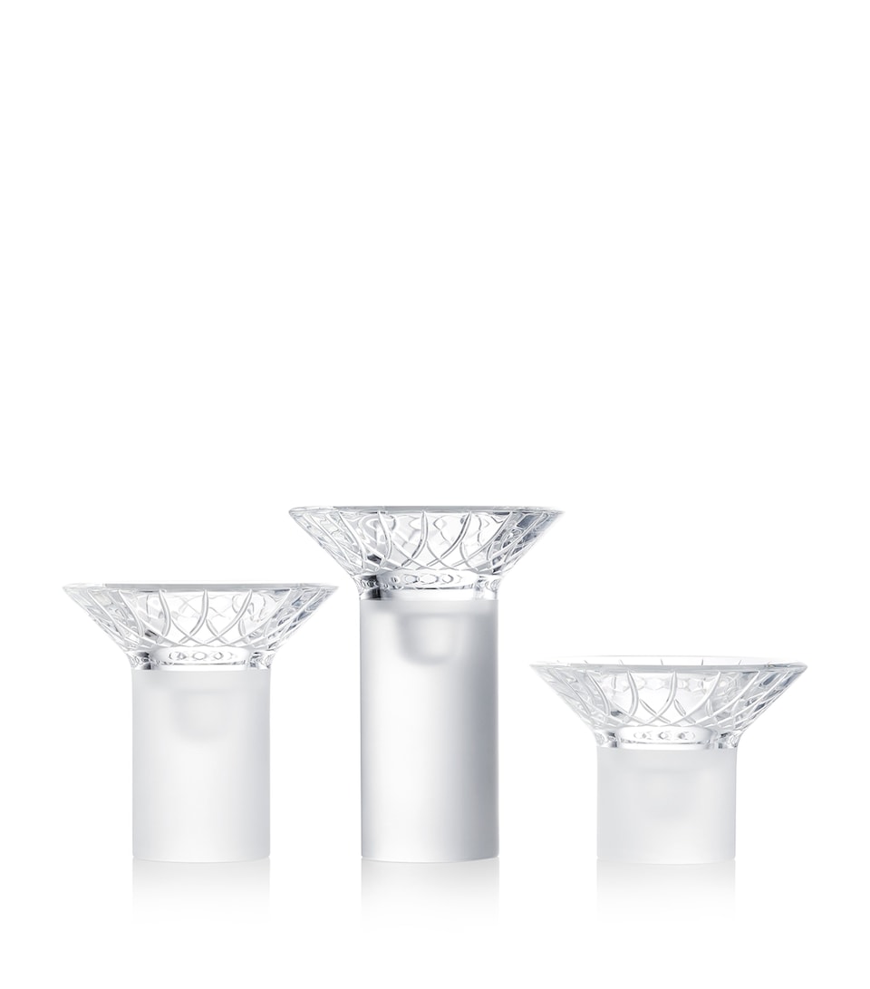 Crystal Lismore Arcus Candlesticks (Set of 3)