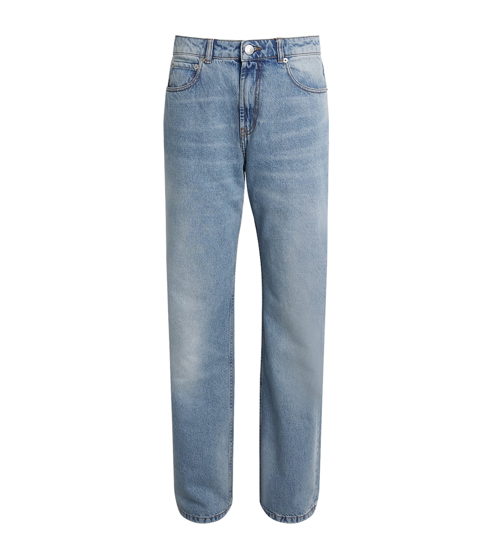 AMI Paris Womens Mid-Rise Straight Jeans Bleu Used