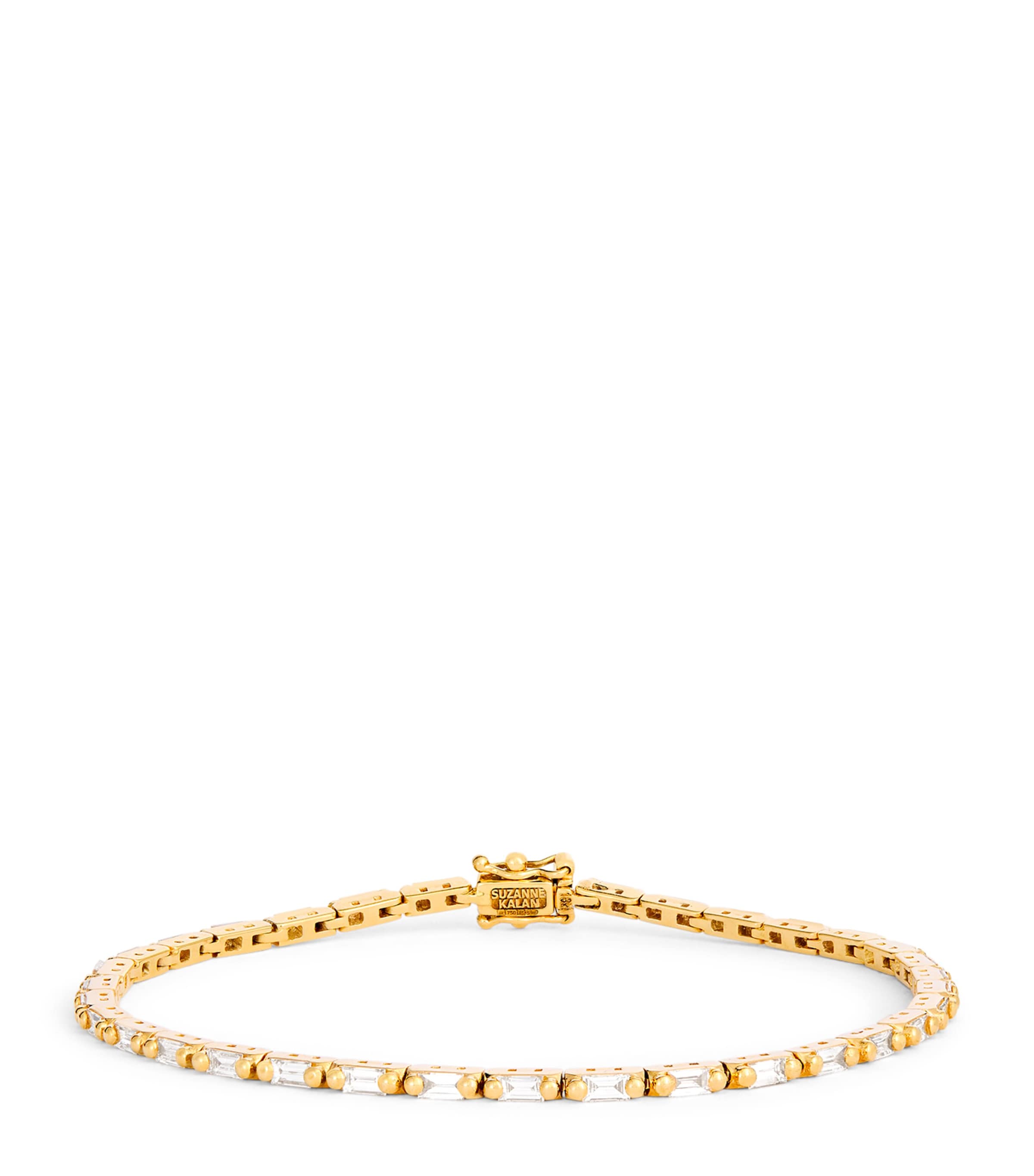 Yellow Gold and Diamond Bold Linear Tennis Bracelet
