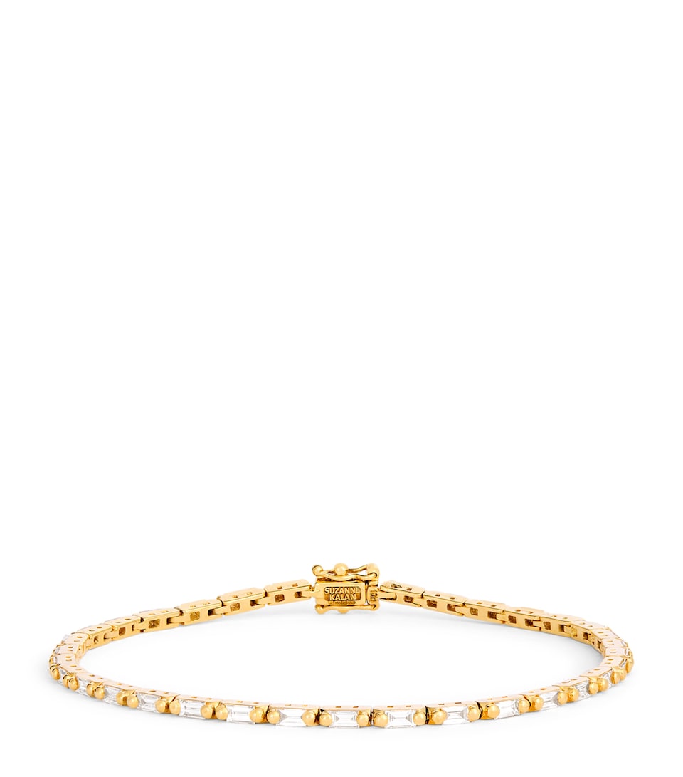 Yellow Gold and Diamond Bold Linear Tennis Bracelet