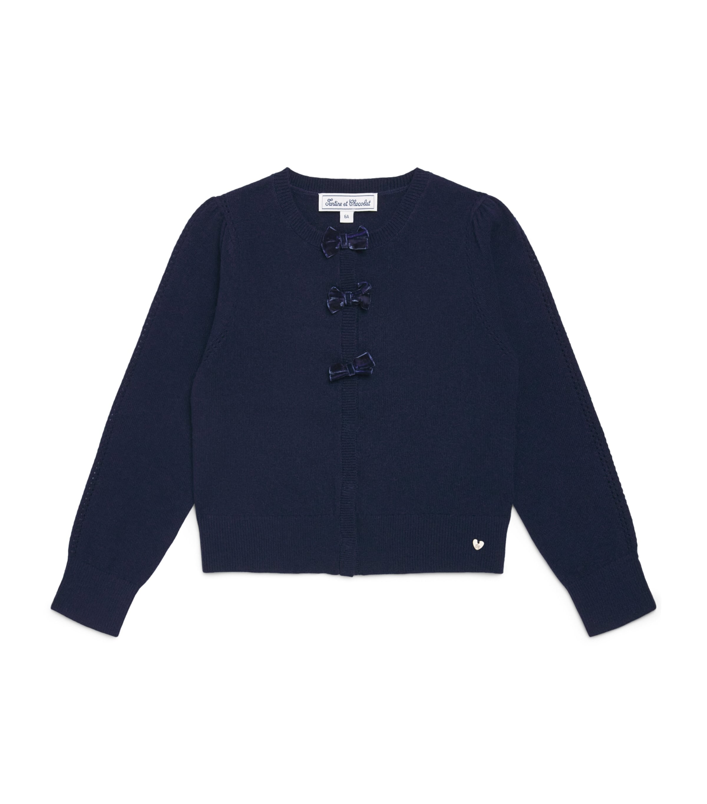 Tartine et Chocolat Wool-Cashmere Bow-Detail Cardigan (2-14 Years)