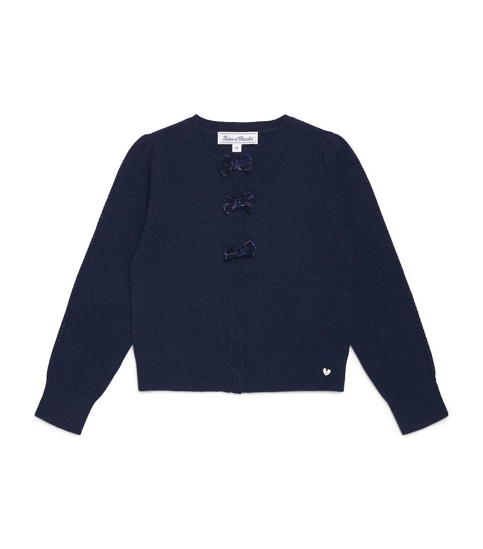 Tartine et Chocolat Wool-Cashmere Bow-Detail Cardigan (2-14 Years)