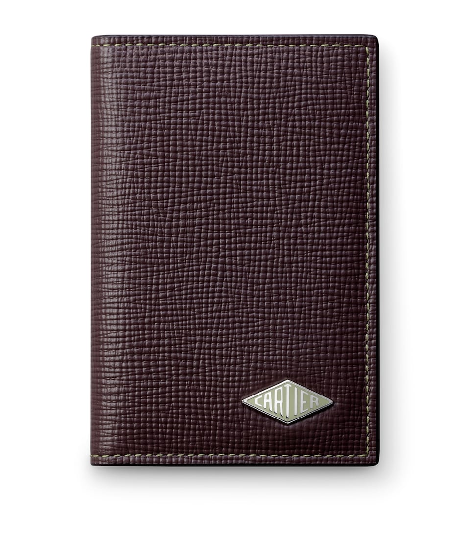 Cartier Leather Losange Card Holder Ebony/pistachio