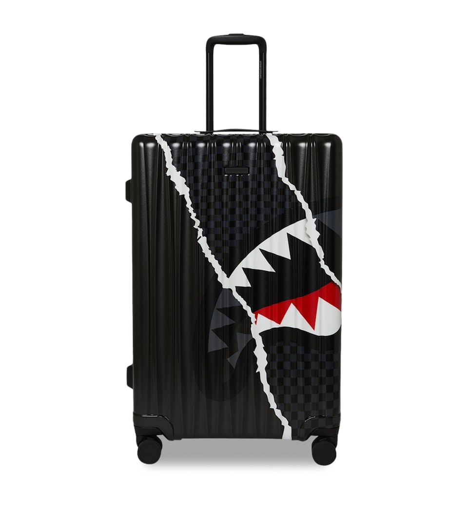 Sprayground Centre Rip Revealing Grey Check-In Suitcase (75cm) Grey