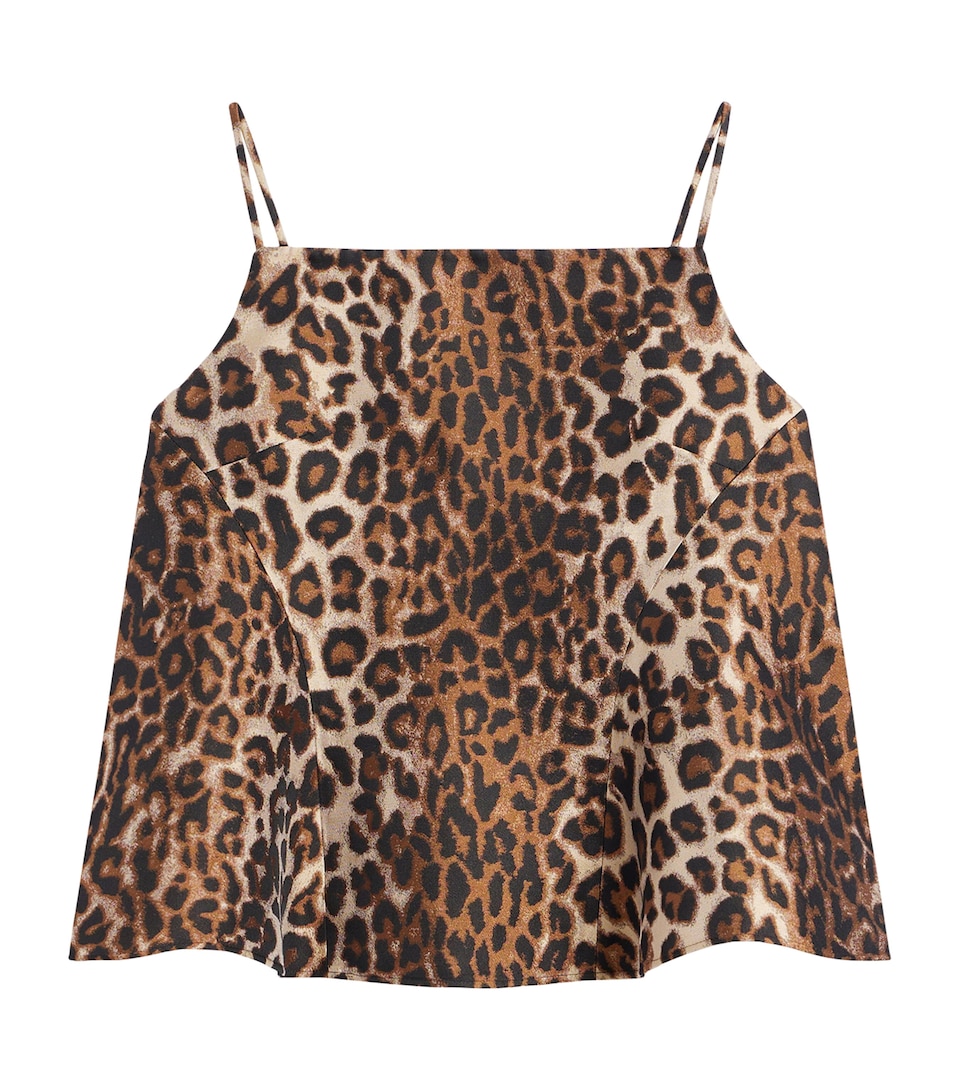 Givenchy Womens Cady Leopard Square-Neck Cami Top