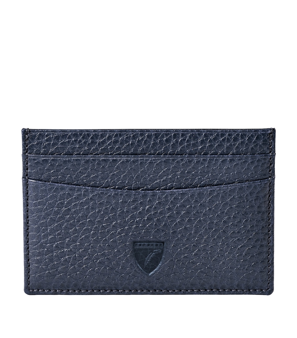 Aspinal Of London Leather Logo Card Holder Navy
