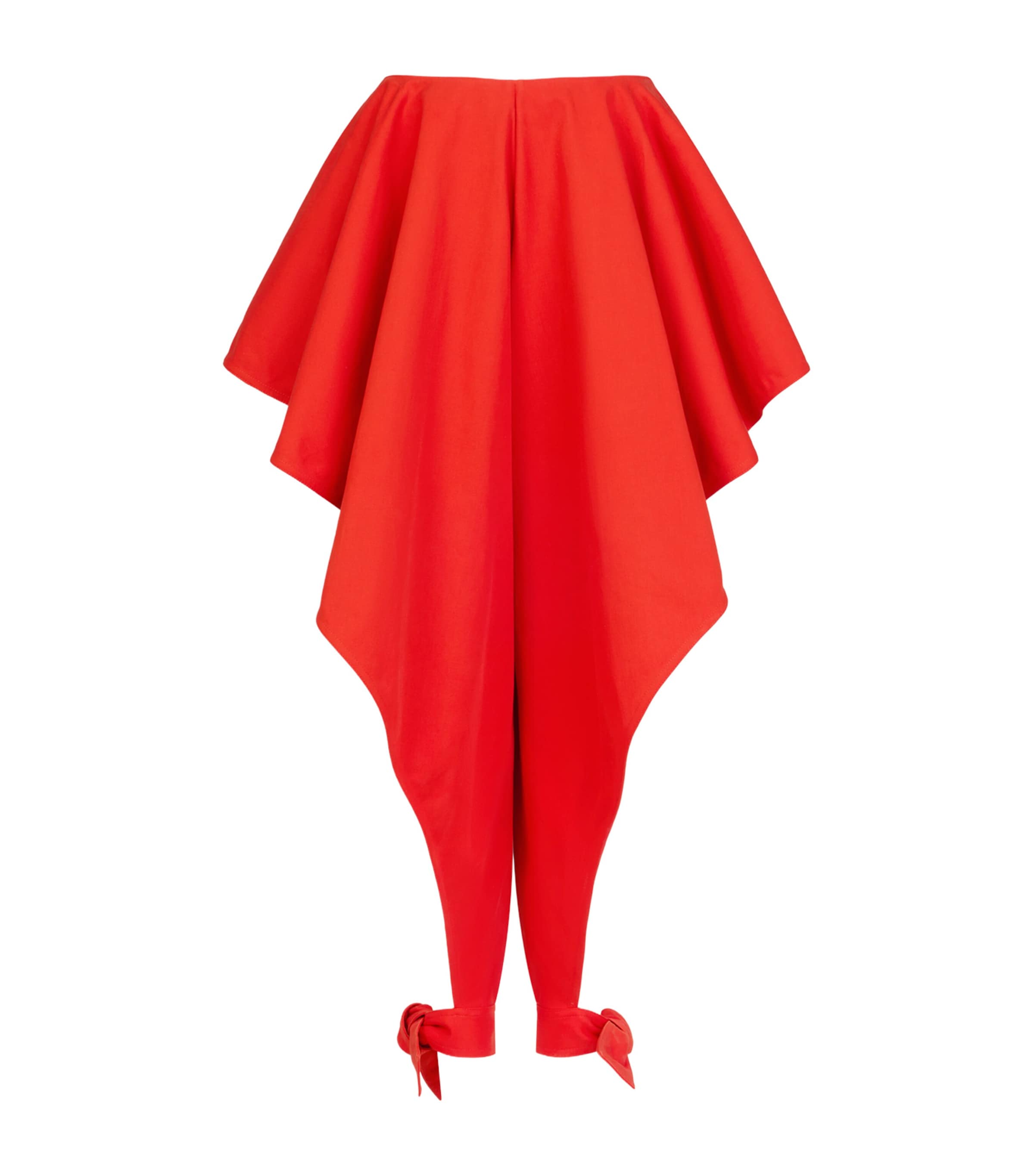 Alaïa Womens Cotton Gabardine Open-Leg Trousers Orange Sanguine