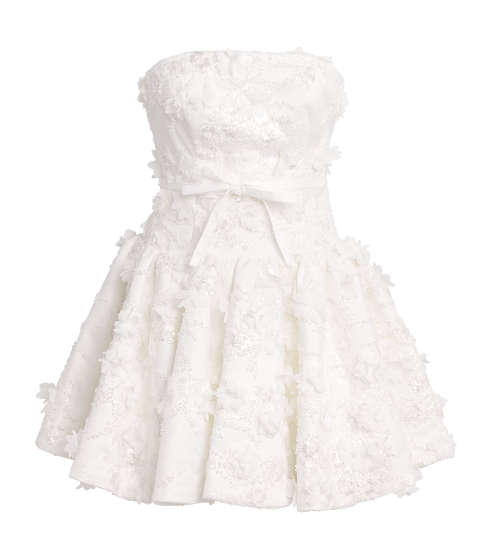 Maje Womens Embellished Floral Mini Dress White