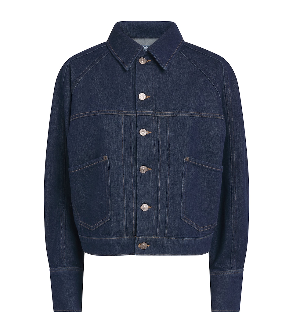 Polo Ralph Lauren Womens Structured Denim Jacket Manteas Wash