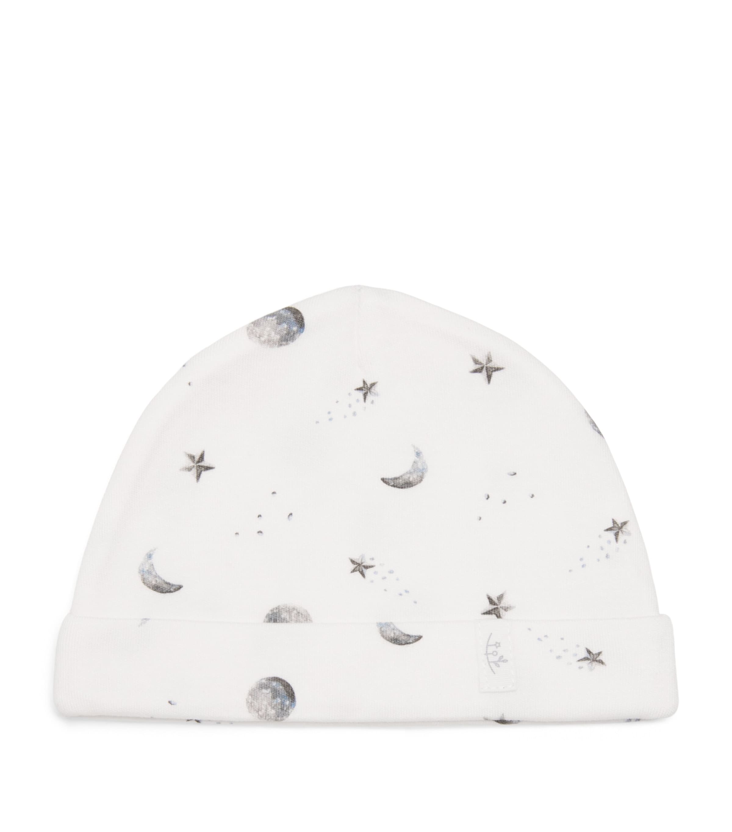 Rosa & Blue Starlit Moon Beanie White