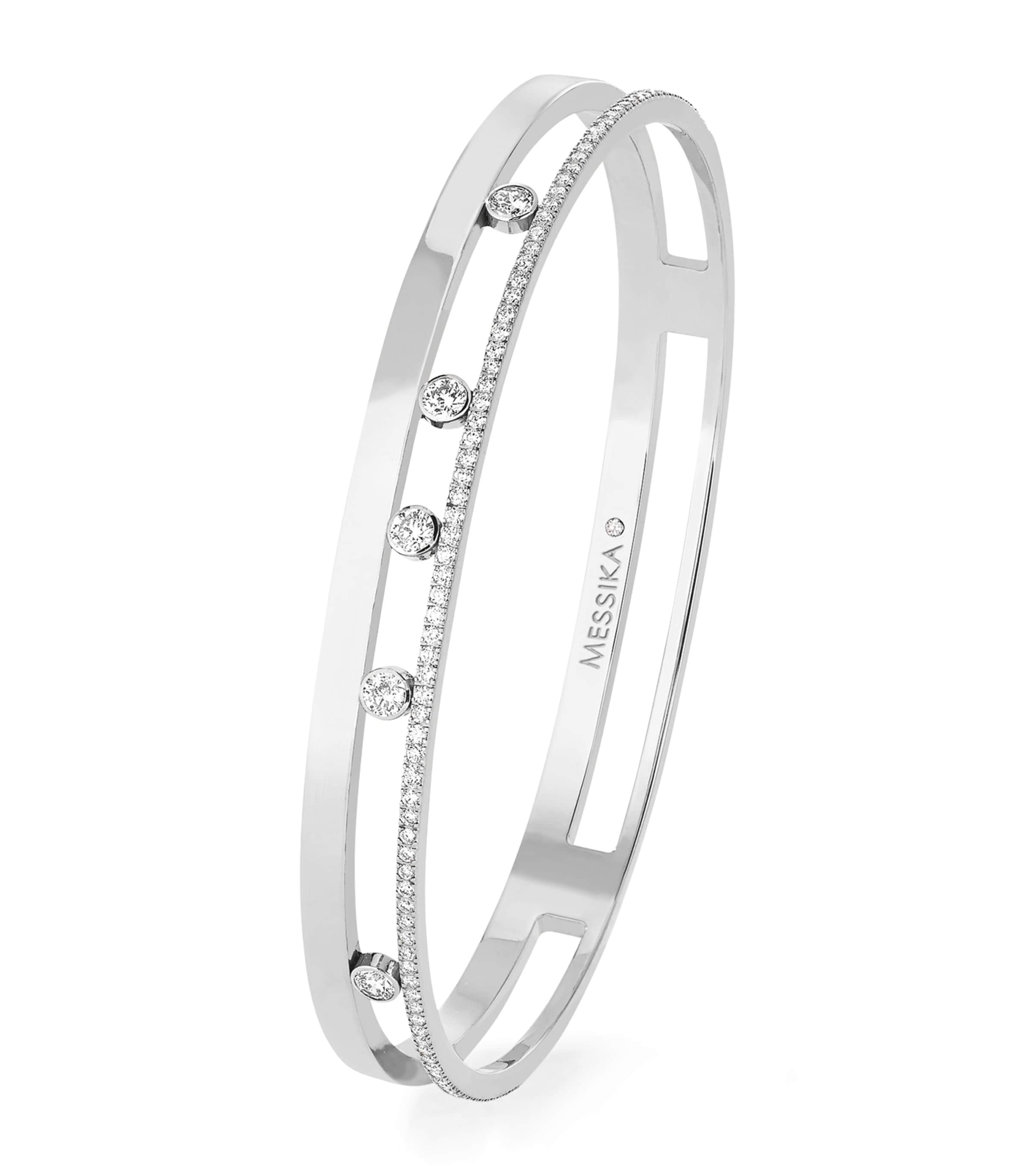 White Gold and Diamond Move Romane Bangle