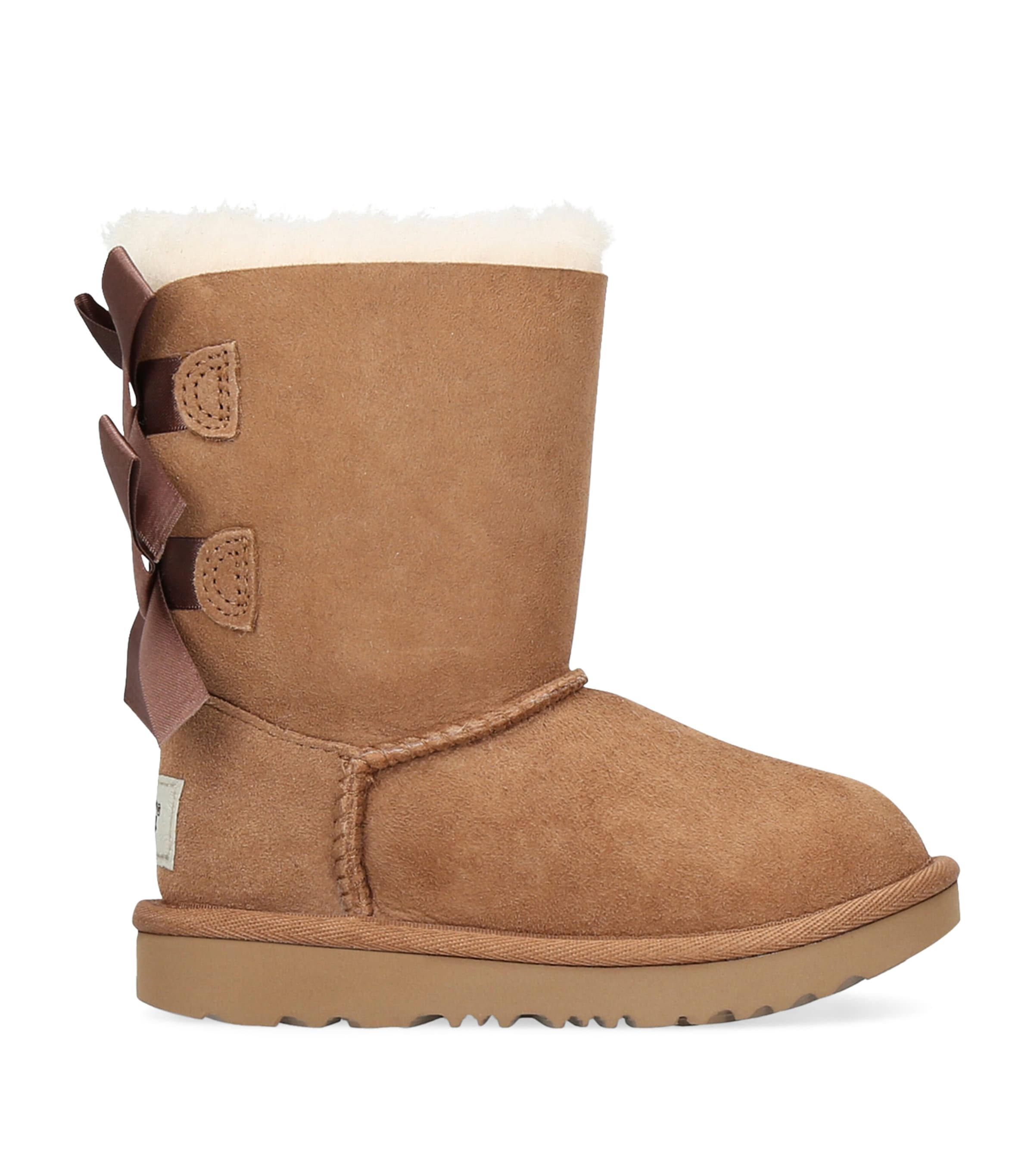 UGG Kids Suede Baily Bow II Boots Brown