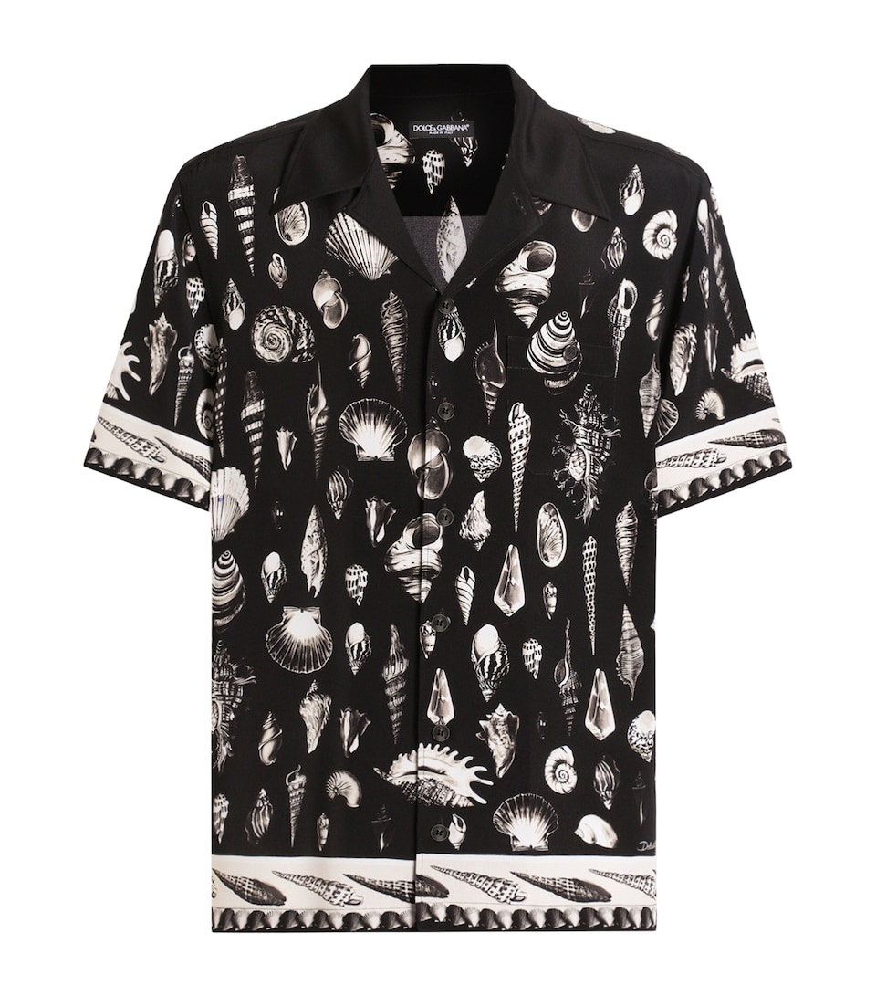 Silk Seashell Print Shirt