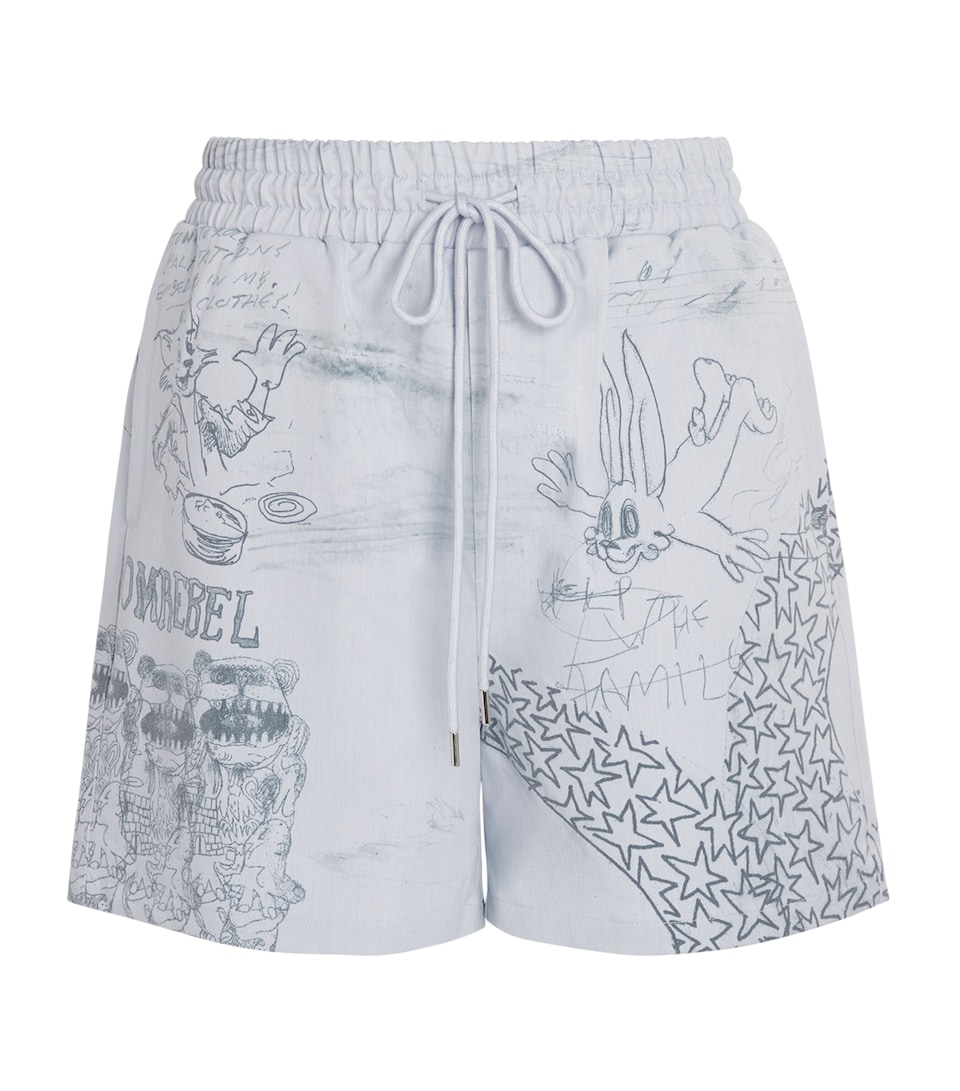 DOMREBEL Mens Sketchy Shorts Blue