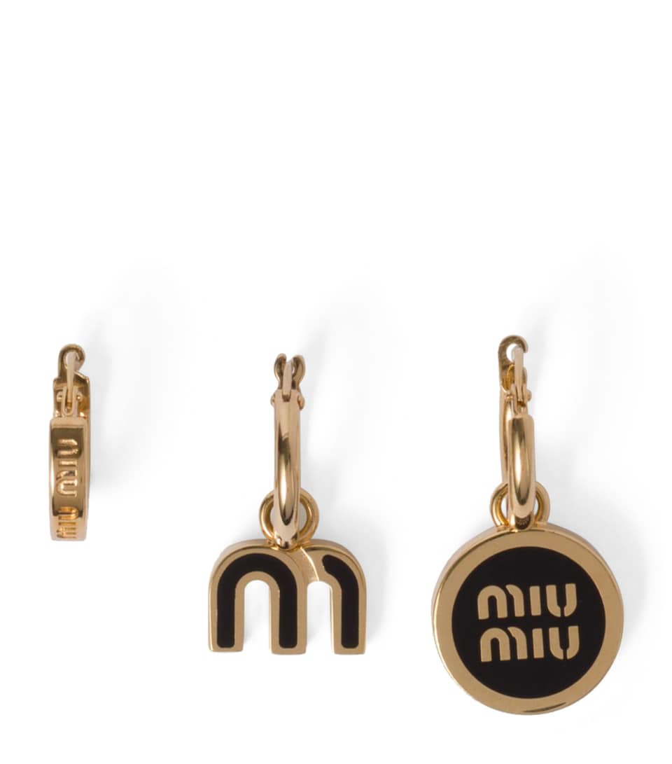 Enamelled Logo Hoop Earrings