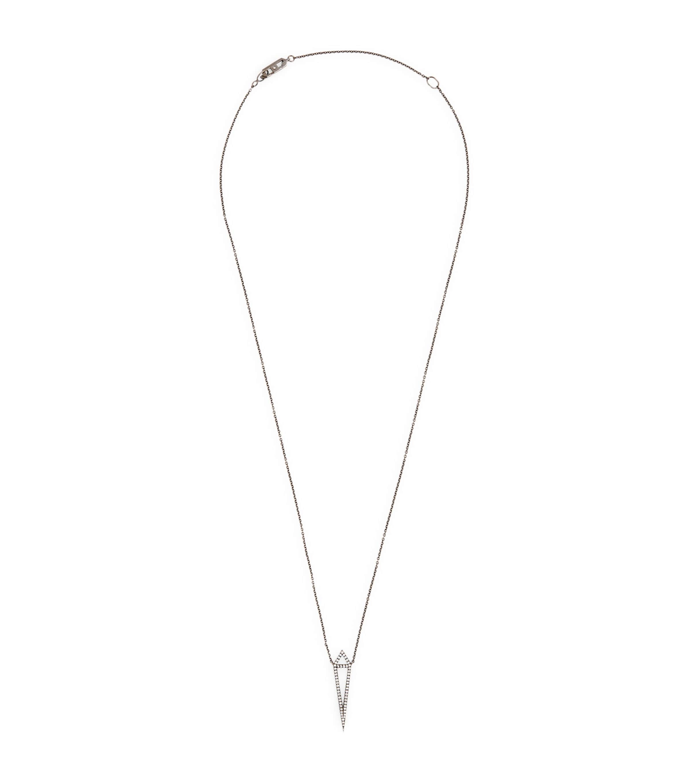 Blackened White Gold and Diamond Dagger Necklace