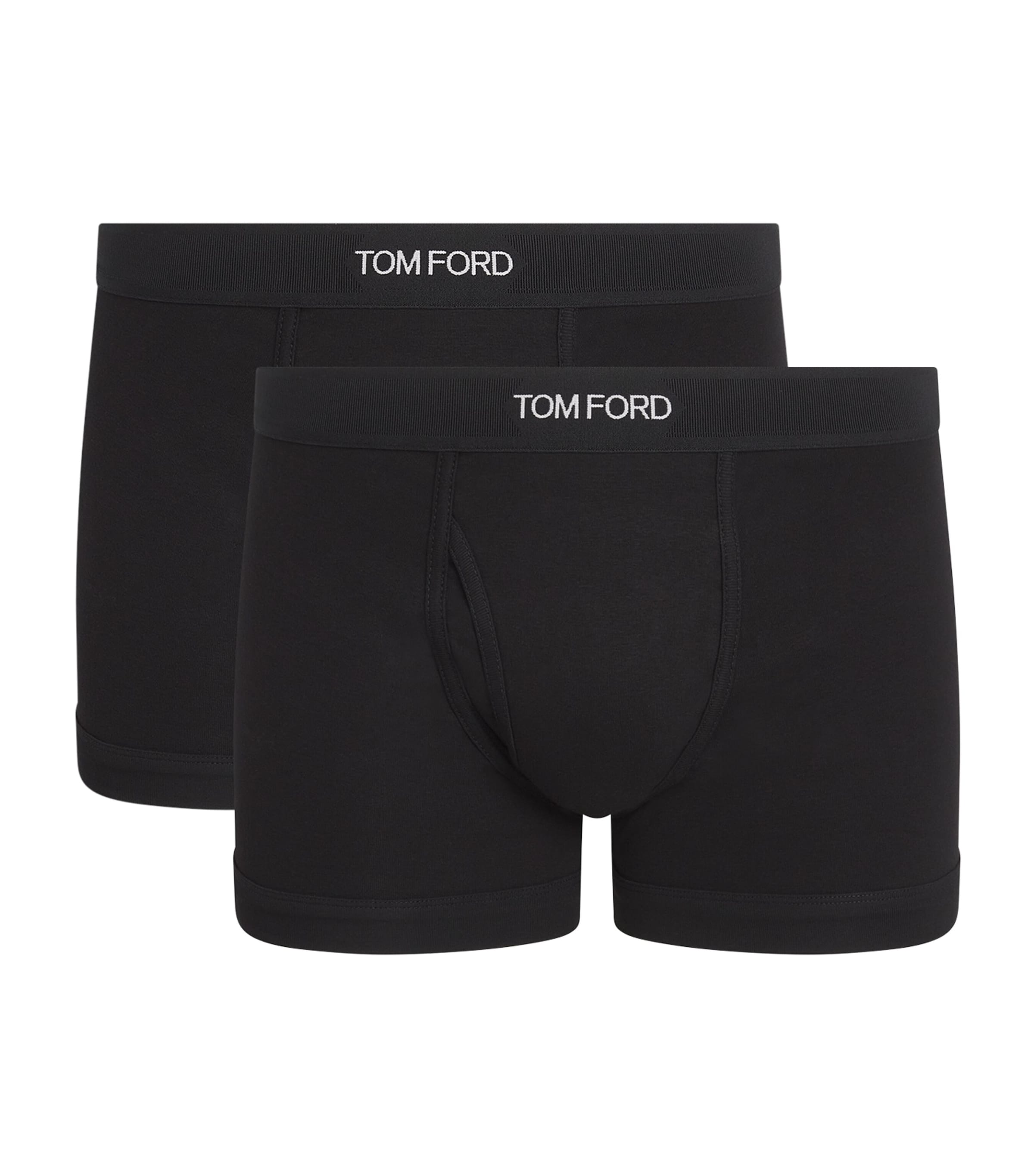 TOM FORD Mens Stretch-Cotton Logo Trunks (Pack of 2) Black