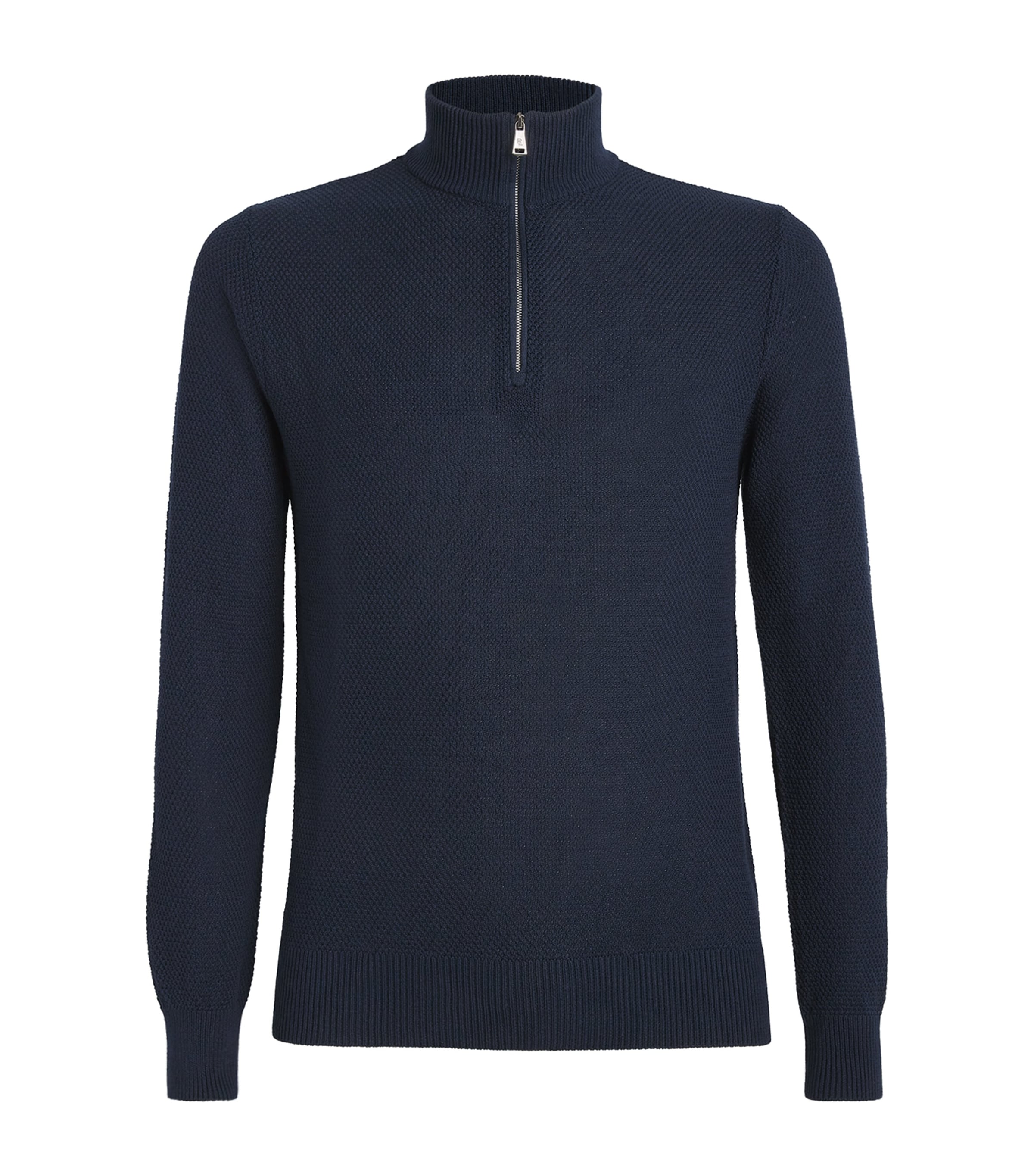 Silk-Cotton Knit Quarter-Zip Sweater