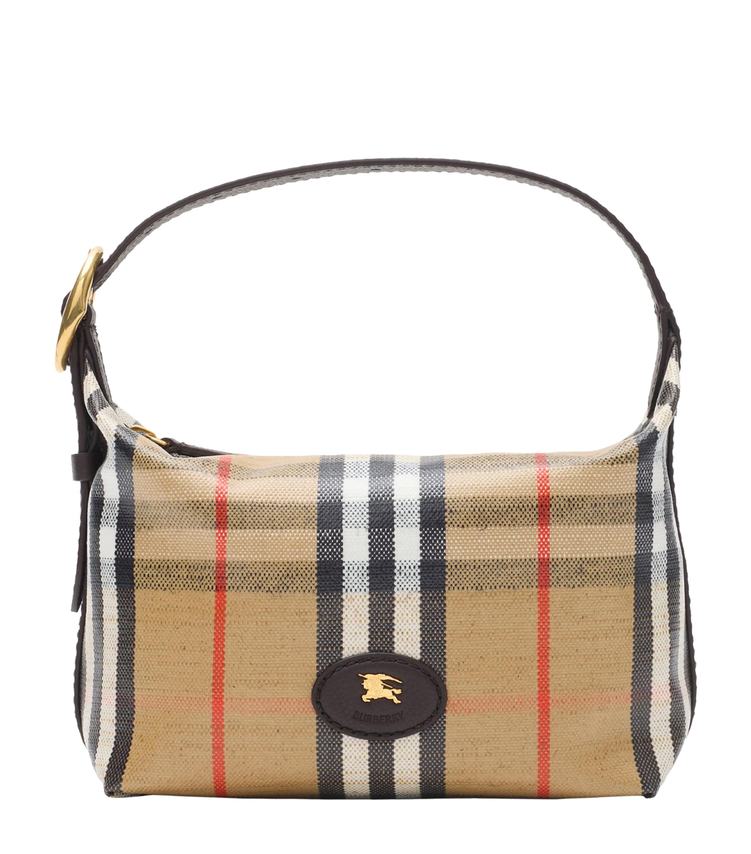 Leather Check Shoulder Bag