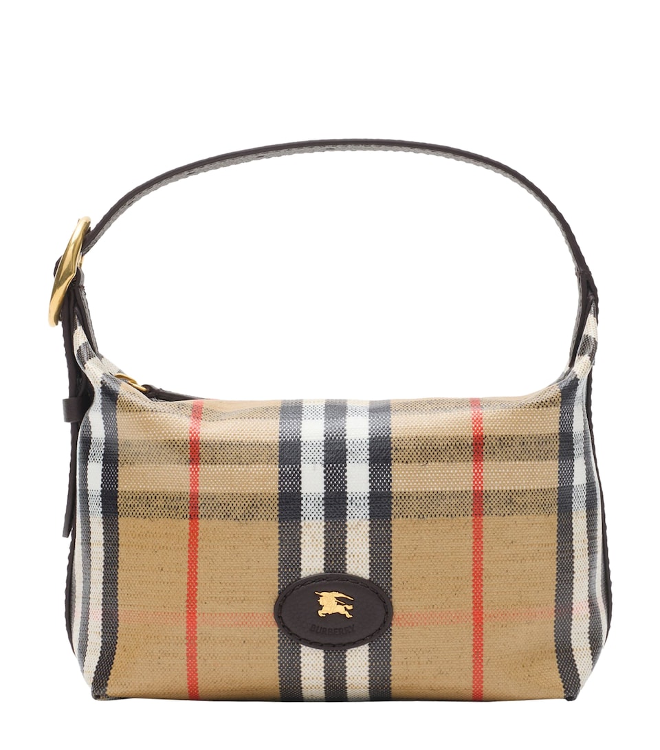 Leather Check Shoulder Bag