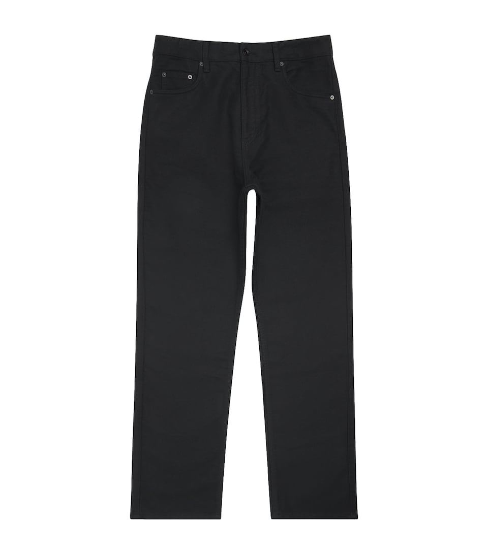 Studio Nicholson Mens Moleskin Straight Riso Trousers Black
