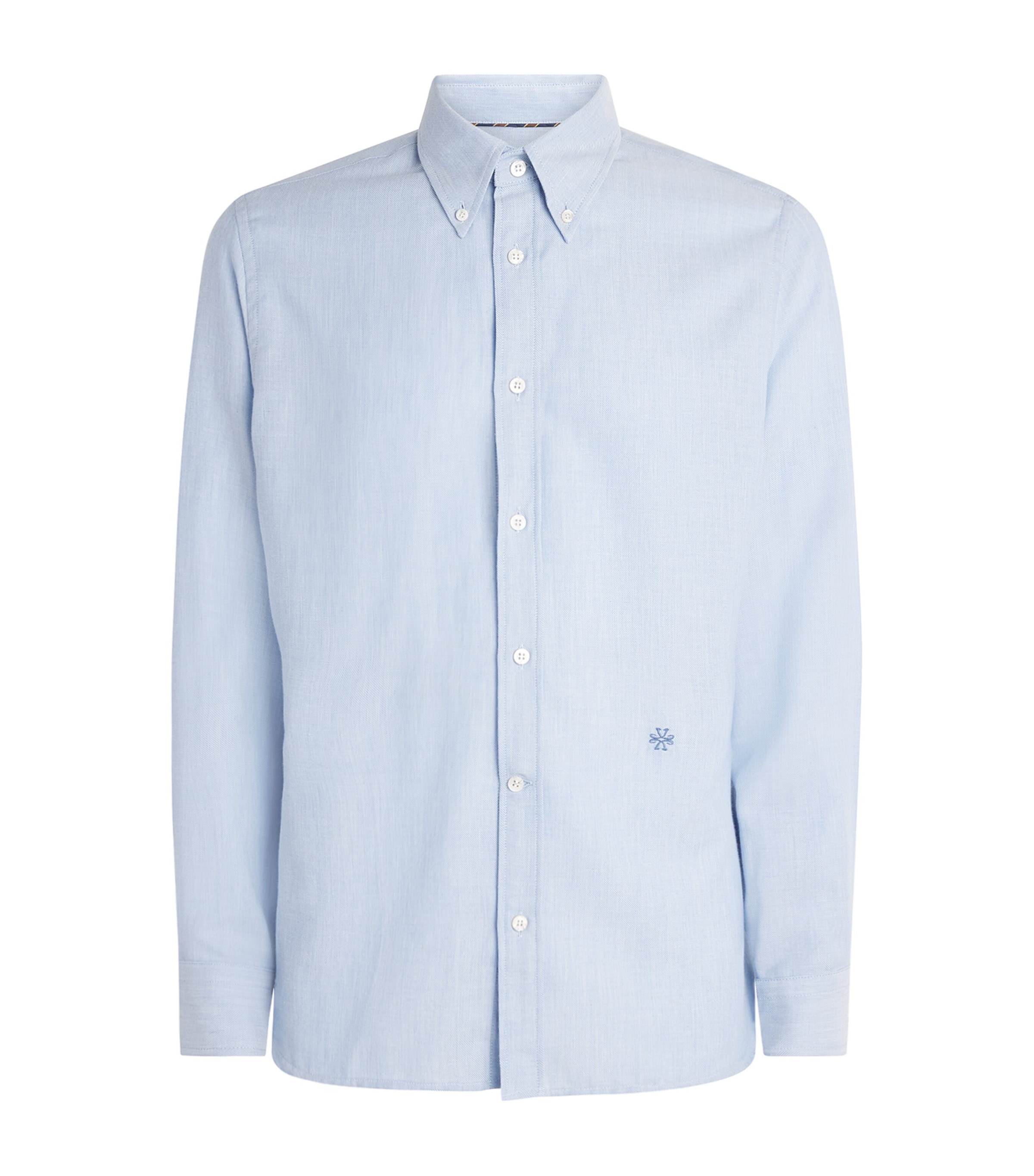 JACOB COHËN Mens Cotton-Cashmere Batavian Twill Embroidered Shirt Azure