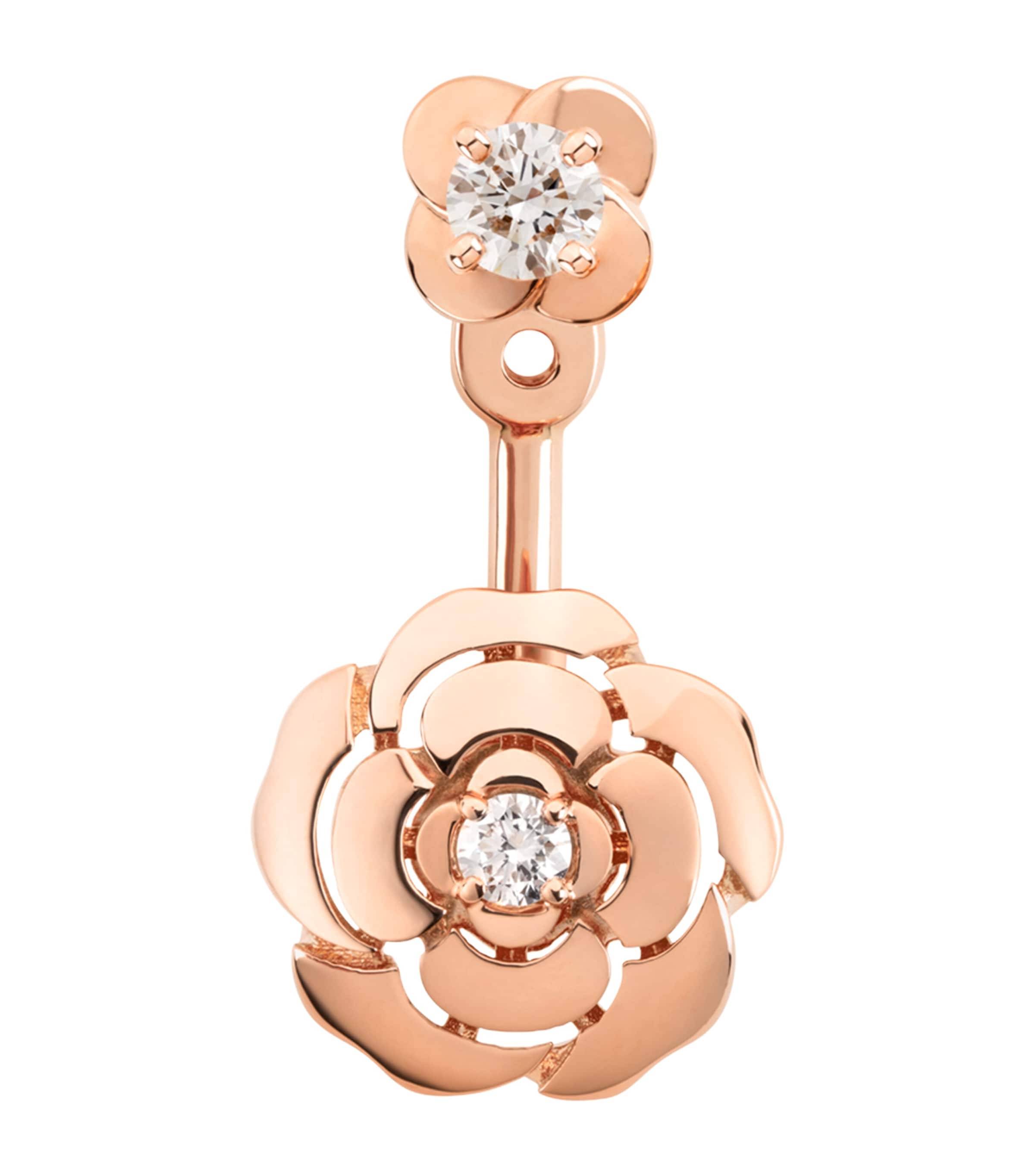 Rose Gold and Diamond Camélia Single Earring