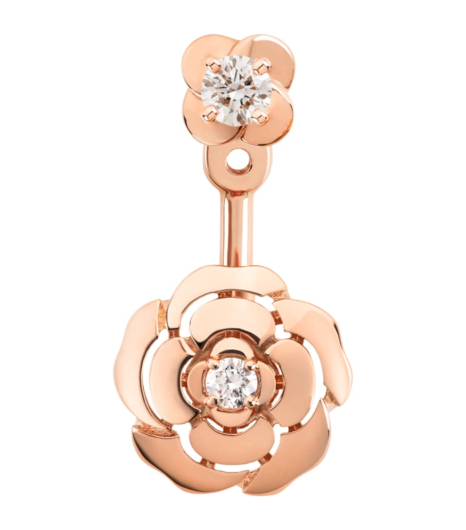 Rose Gold and Diamond Camélia Single Earring