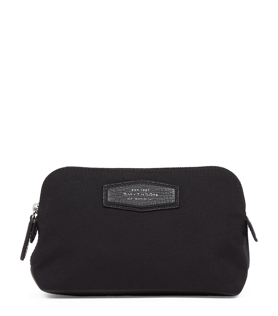 Smythson Small Canvas Wash Bag Black