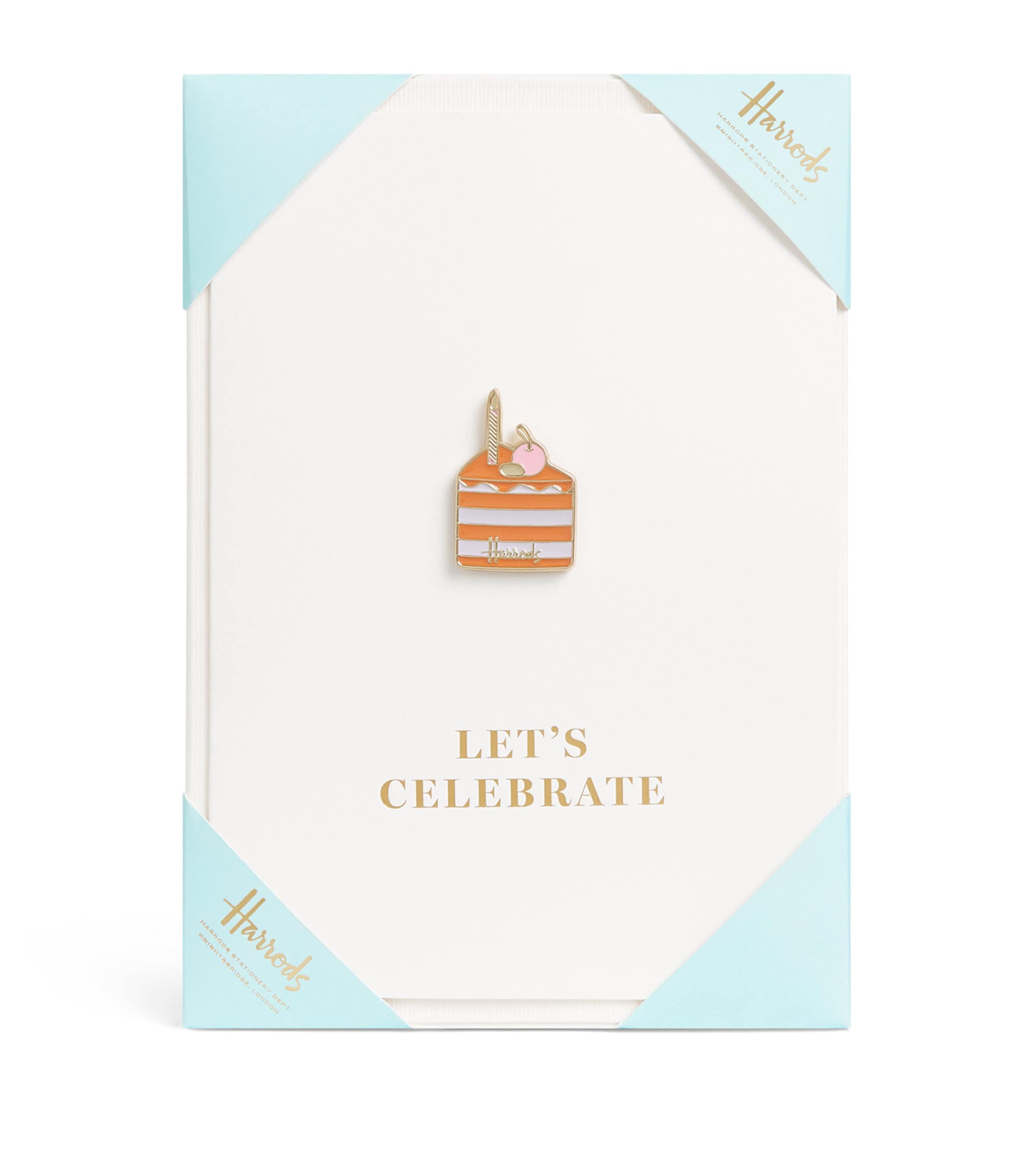 Harrods Cake Pin Badge Card Gold