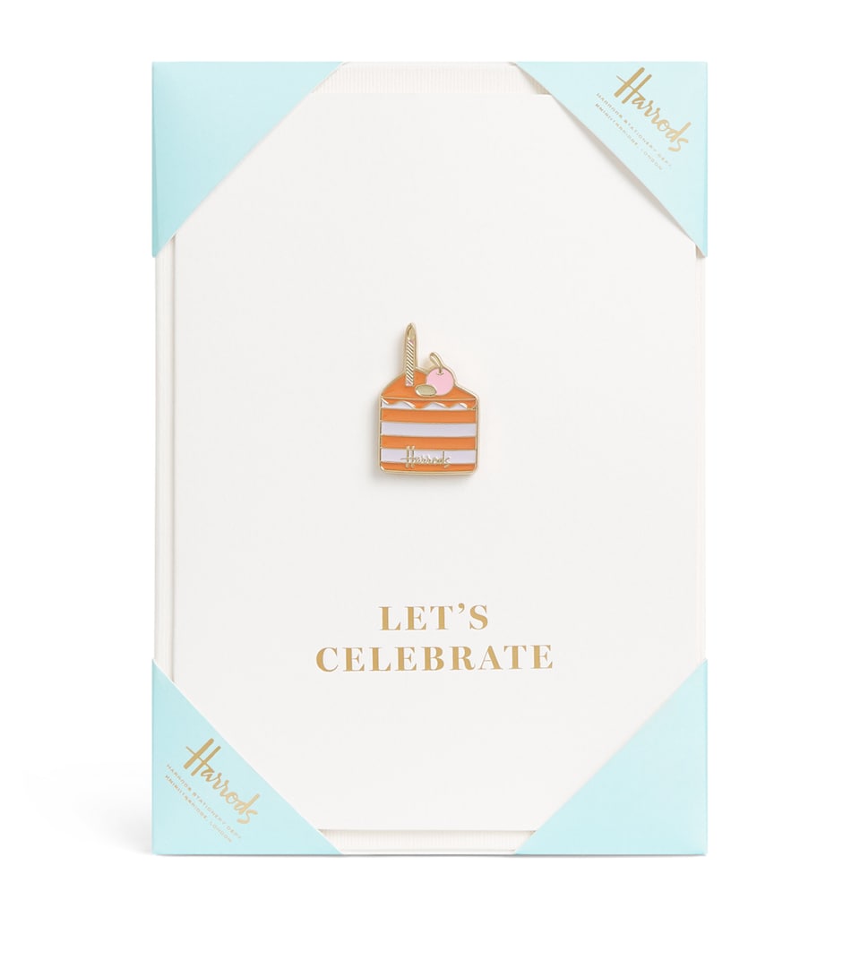 Harrods Cake Pin Badge Card Gold