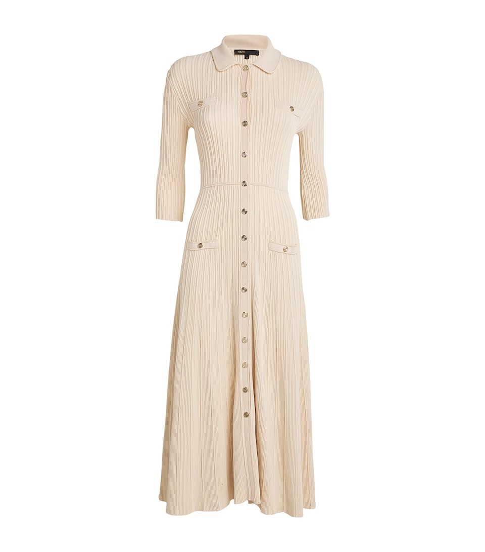 Sequinned Ribbed Midi Dress