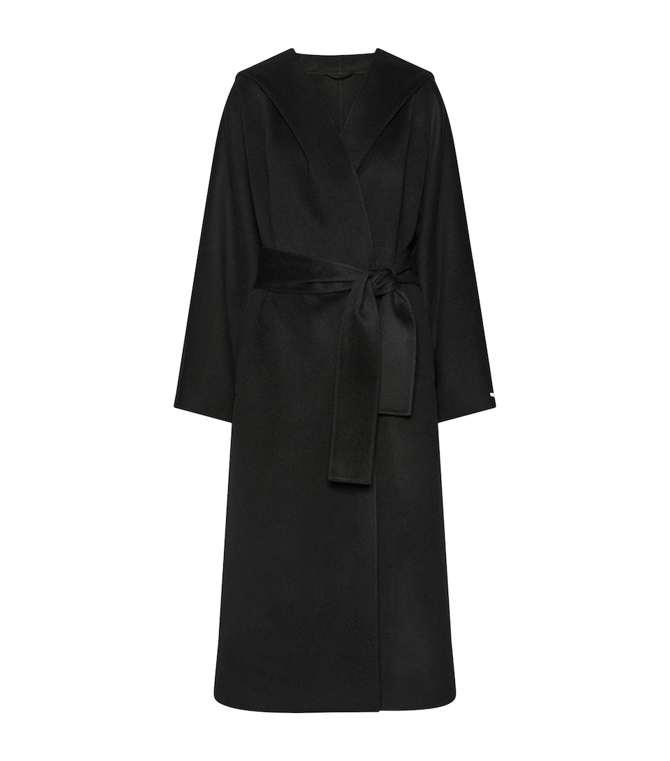 Marella Womens Virgin Wool Wrap Coat Black