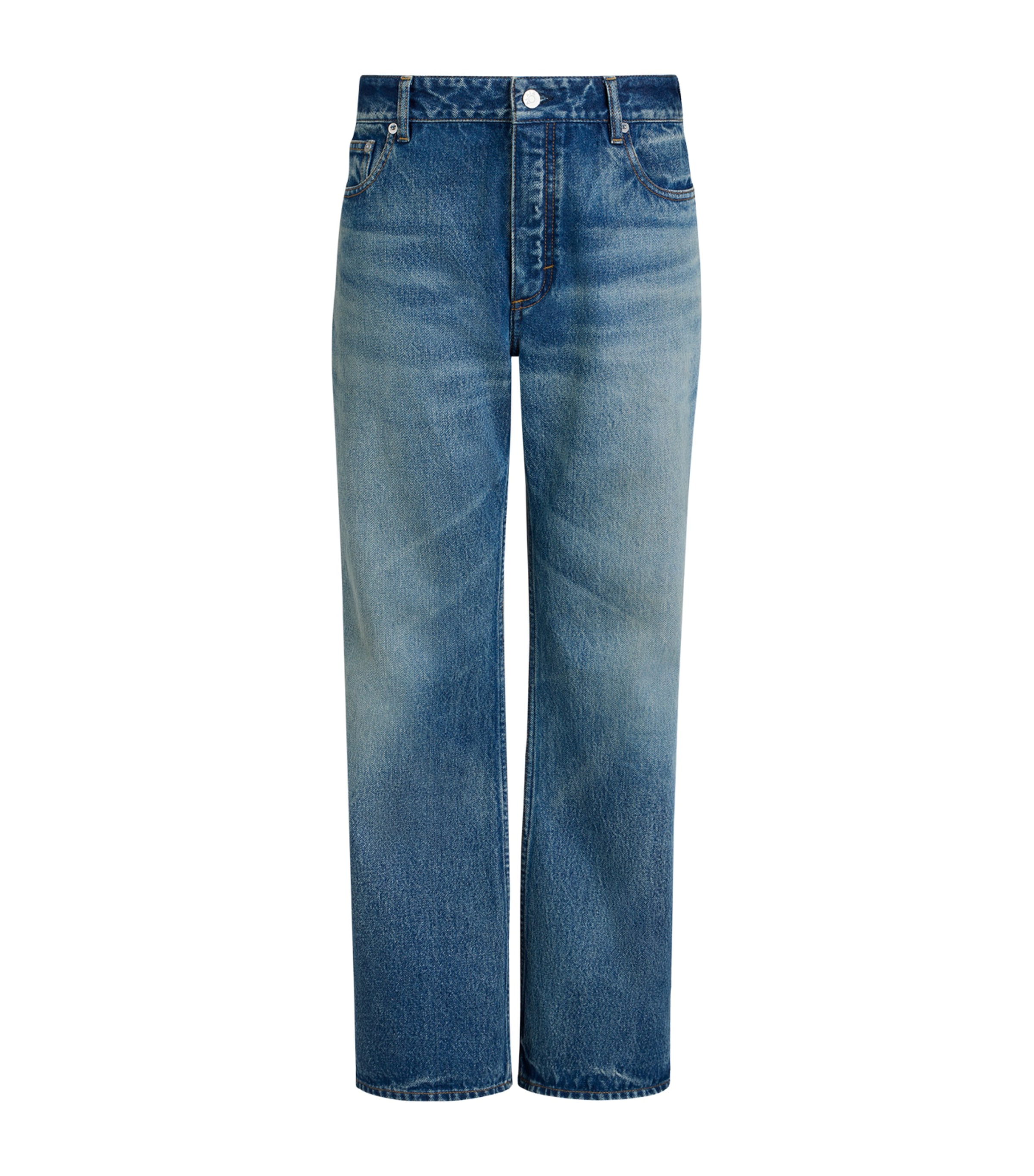 Alaïa Womens Mid-Rise Flared Jeans Light Handsand Wash