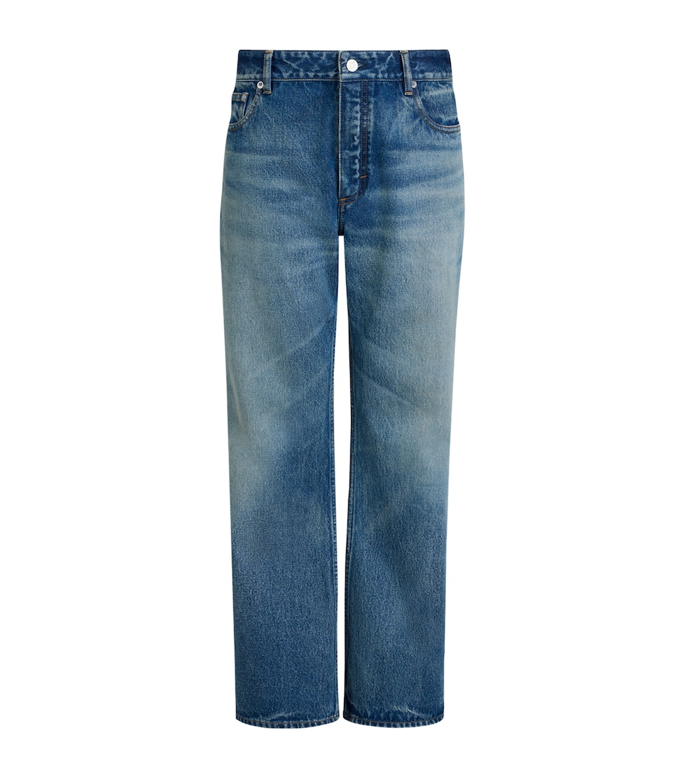 Alaïa Womens Mid-Rise Flared Jeans Light Handsand Wash