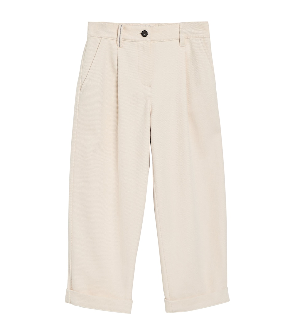 Brunello Cucinelli Kids Cotton-Wool Monili Trousers (12-12+ Years)
