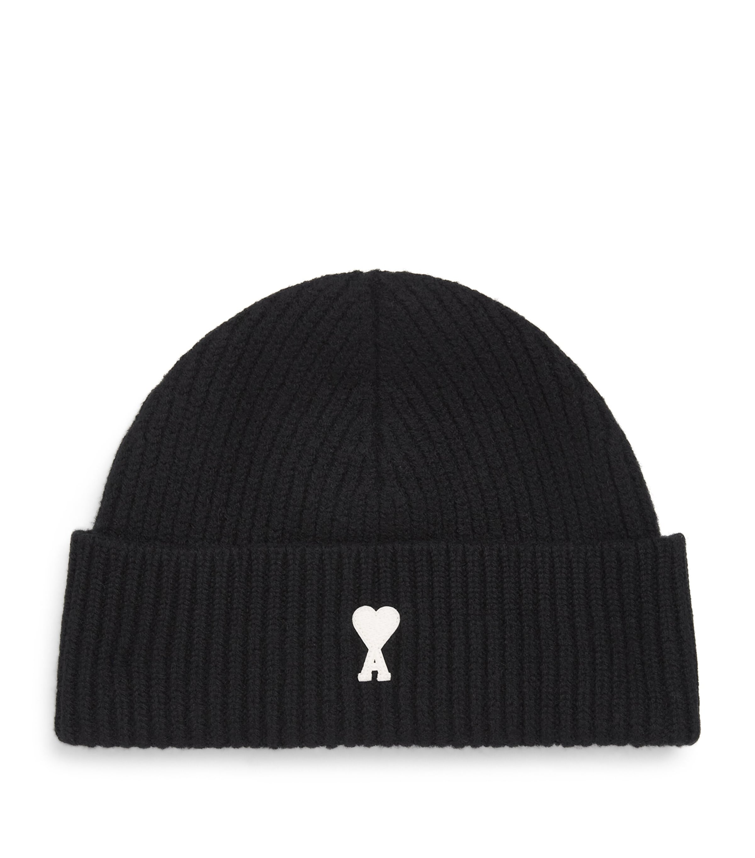 AMI Paris Wool Ami de Coeur Beanie Noir/ecru